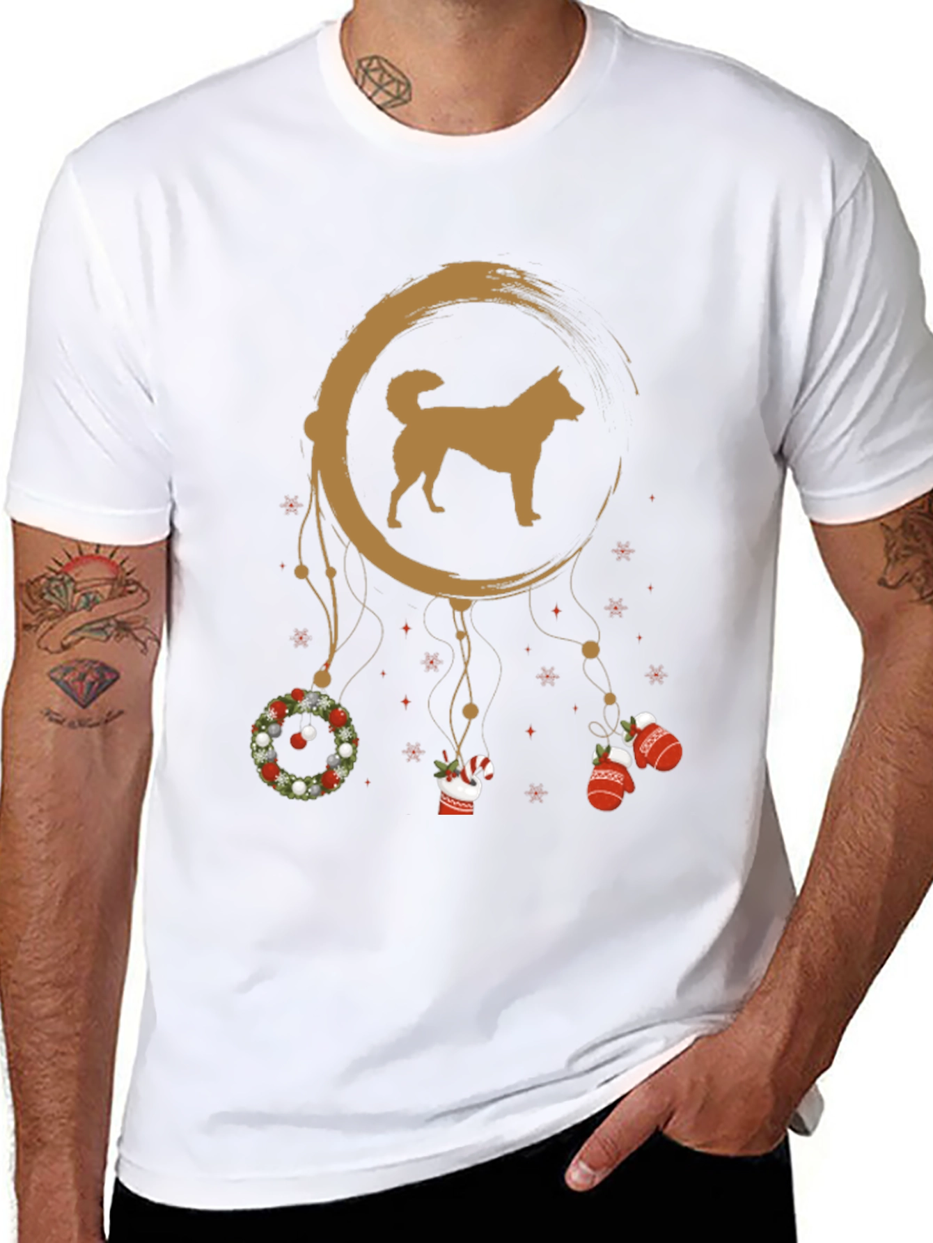 Dog Christmas Dreamcatcher Tee