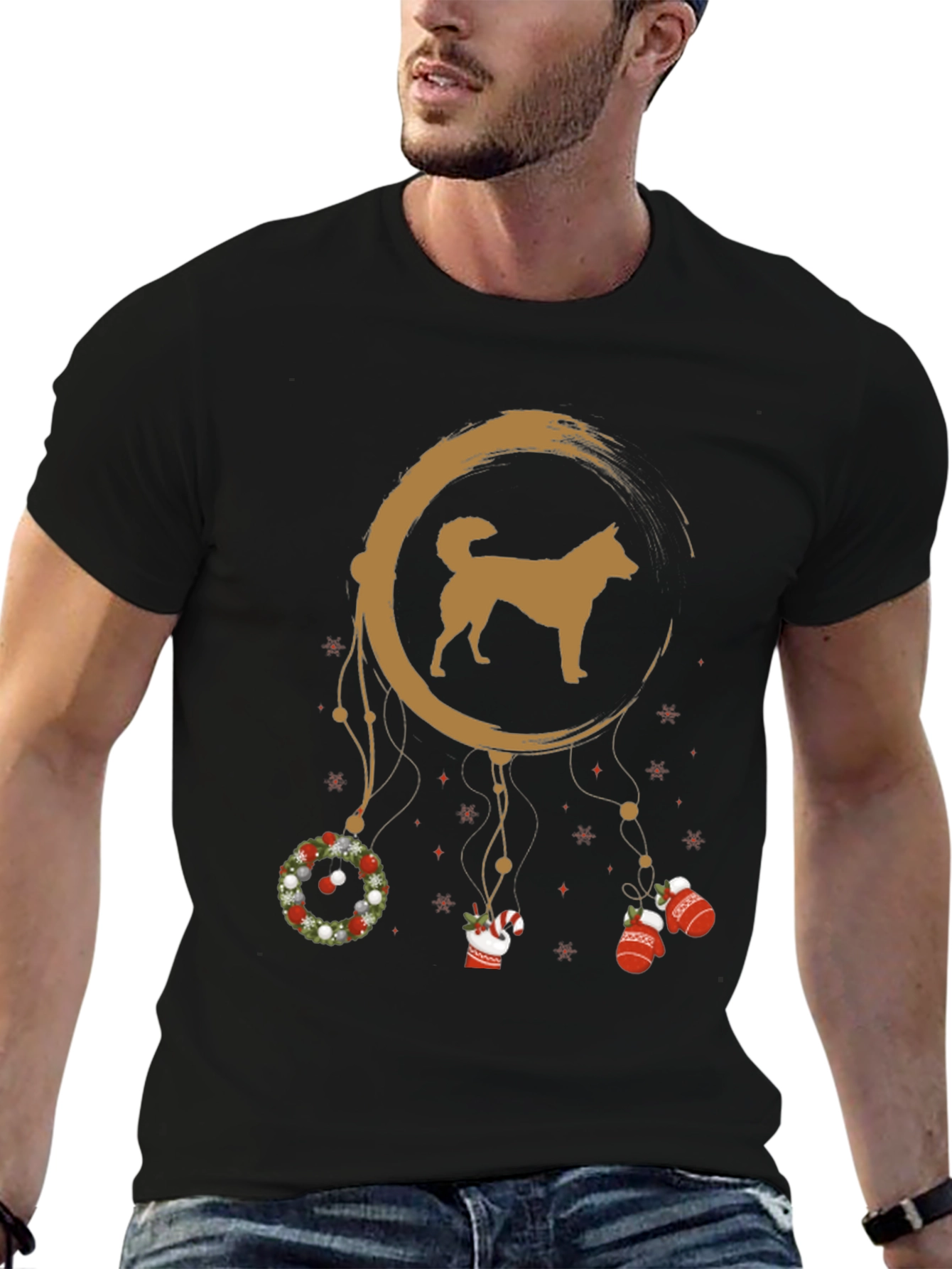 Dog Christmas Dreamcatcher Tee