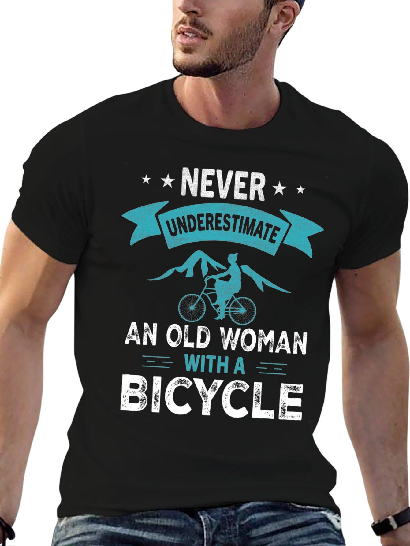 Never Underestimate an Old Woman with a Bicycle T-Shirt
