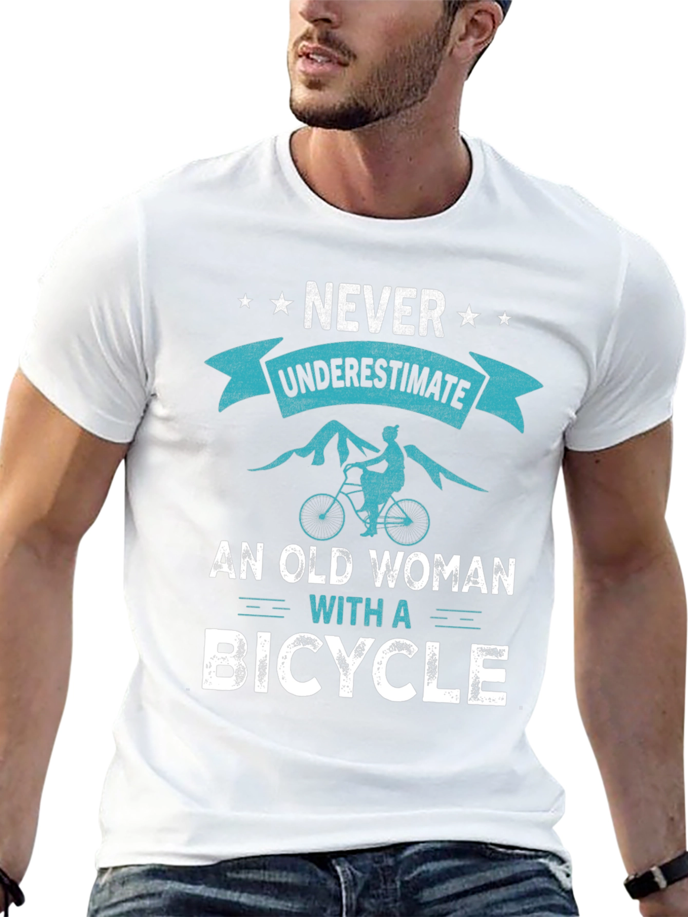Never Underestimate an Old Woman with a Bicycle T-Shirt