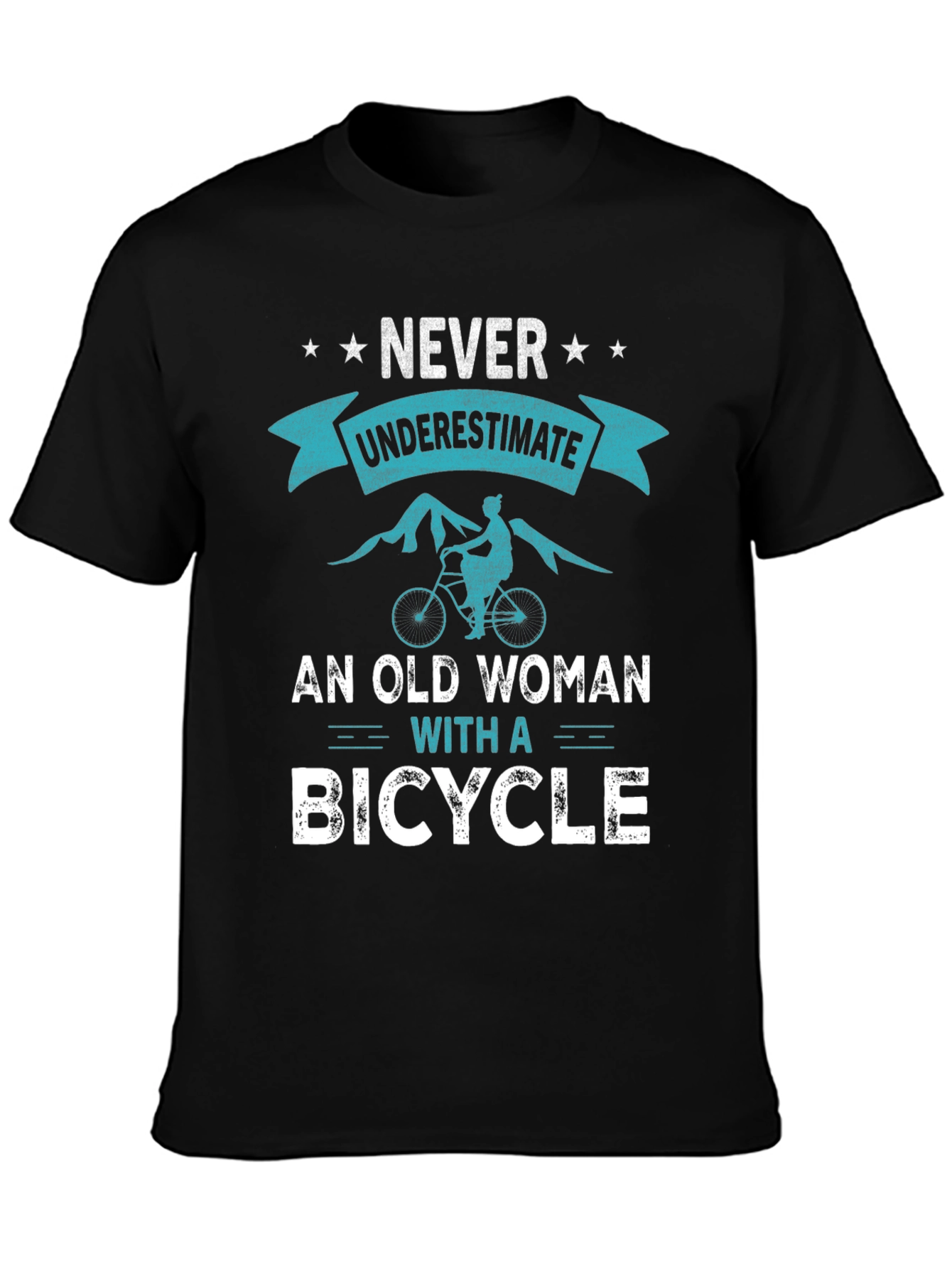 Never Underestimate an Old Woman with a Bicycle T-Shirt