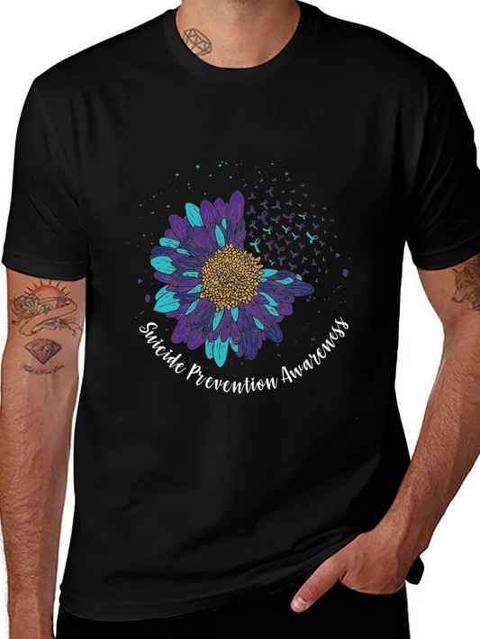 Suicide Prevention Awareness Floral T-Shirt