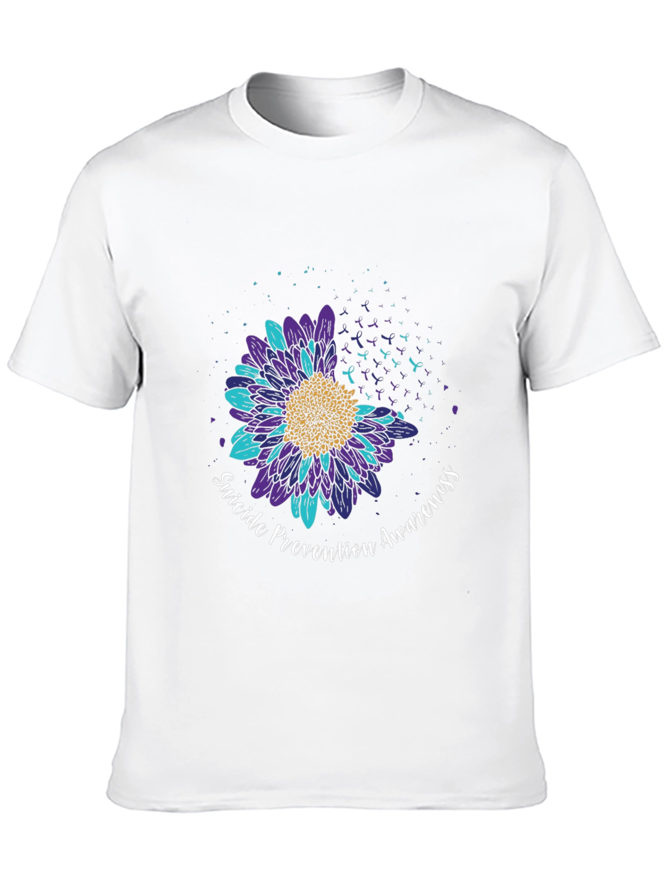Suicide Prevention Awareness Floral T-Shirt