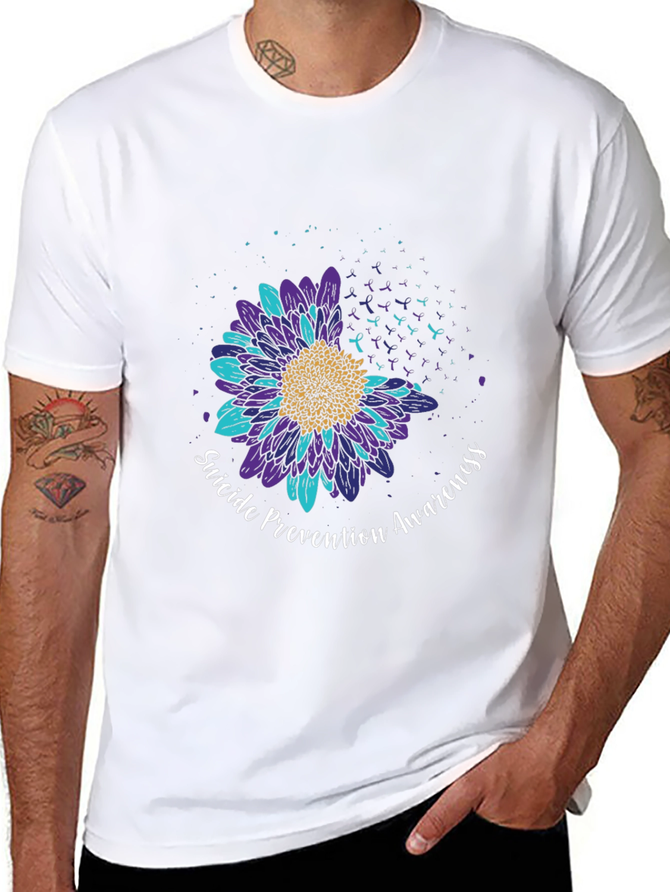 Suicide Prevention Awareness Floral T-Shirt