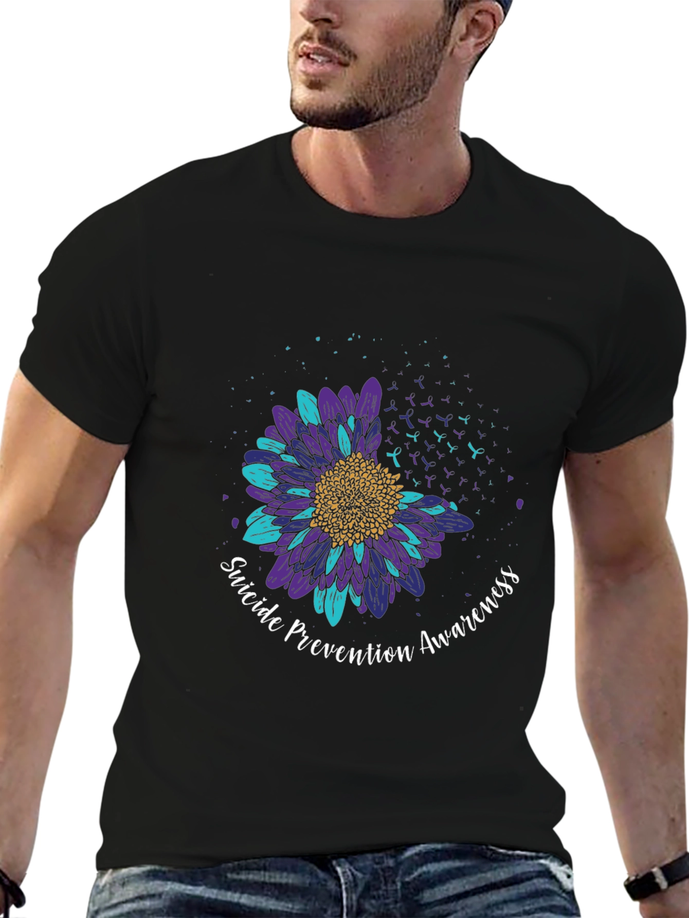 Suicide Prevention Awareness Floral T-Shirt