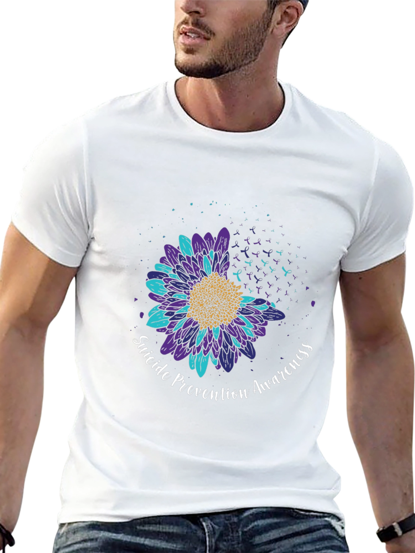 Suicide Prevention Awareness Floral T-Shirt