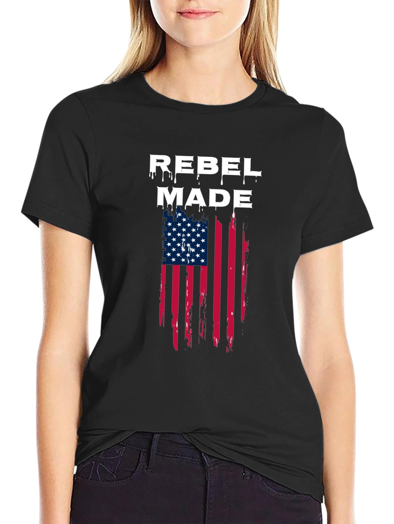 Rebel Made American Flag T-Shirt