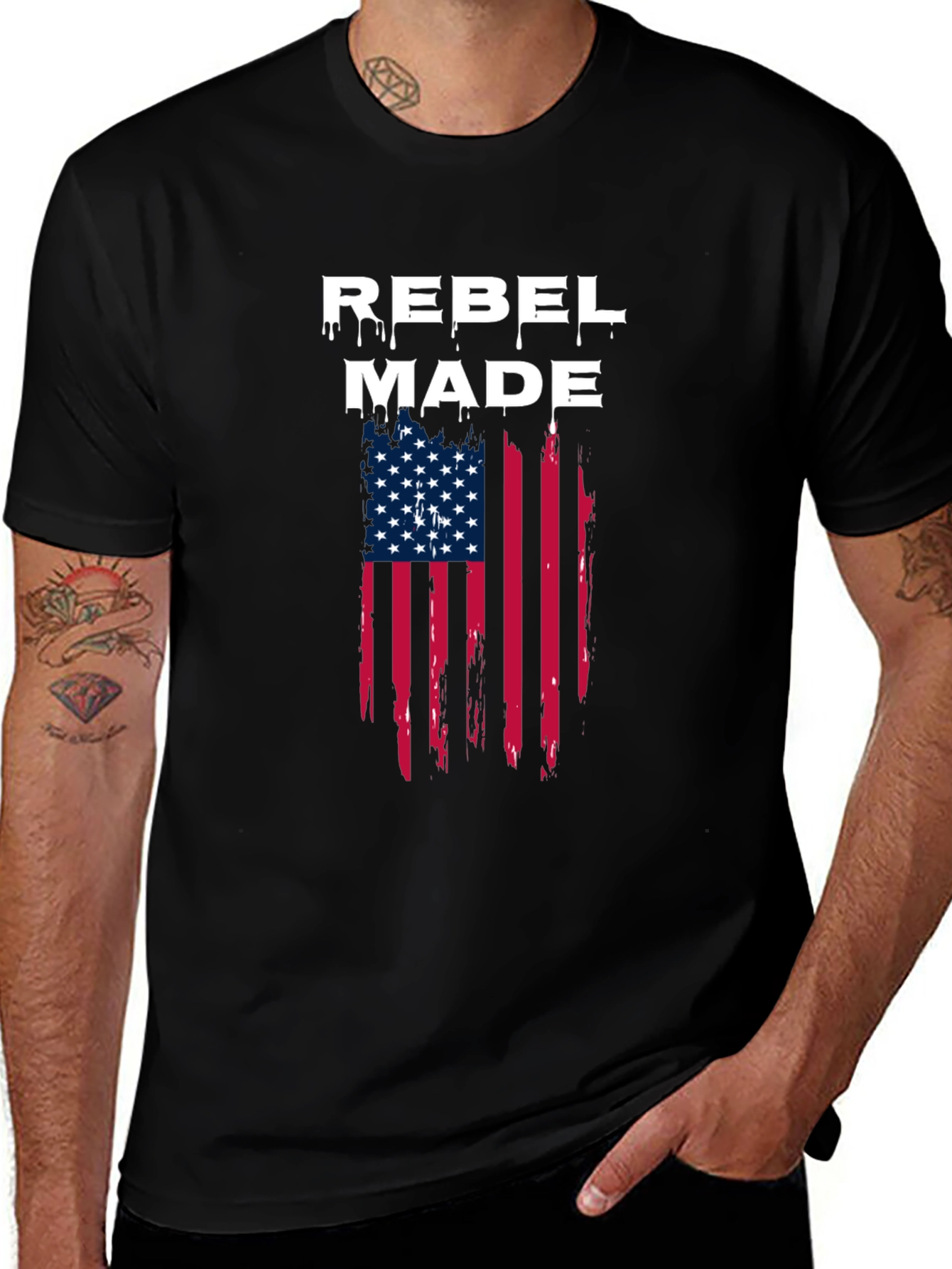 Rebel Made American Flag T-Shirt