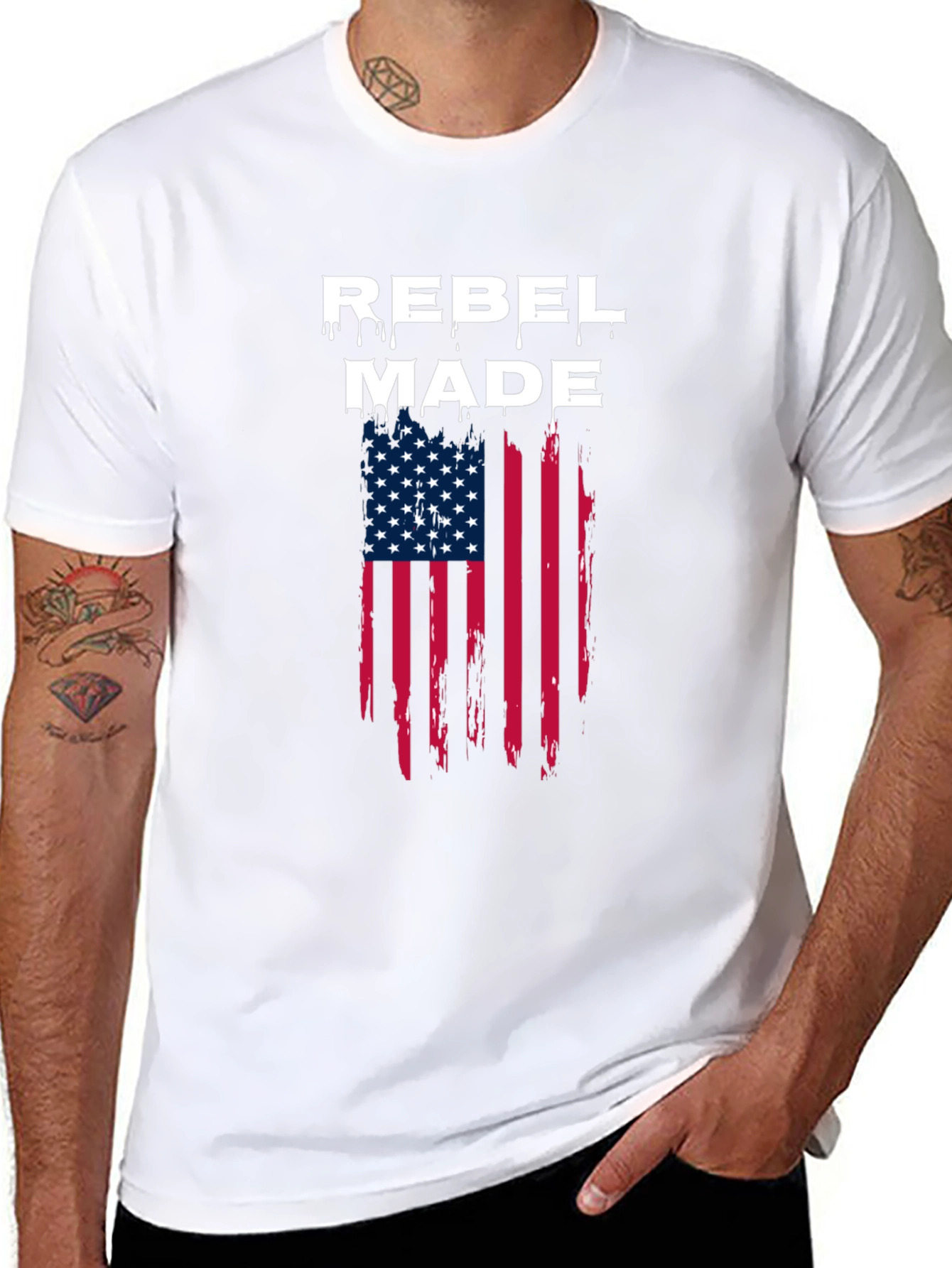 Rebel Made American Flag T-Shirt