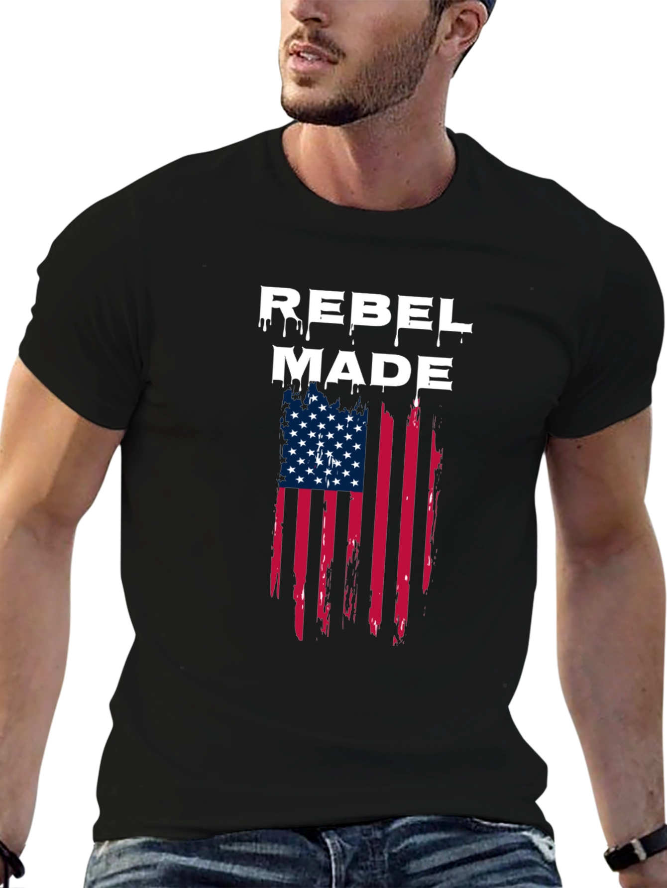 Rebel Made American Flag T-Shirt