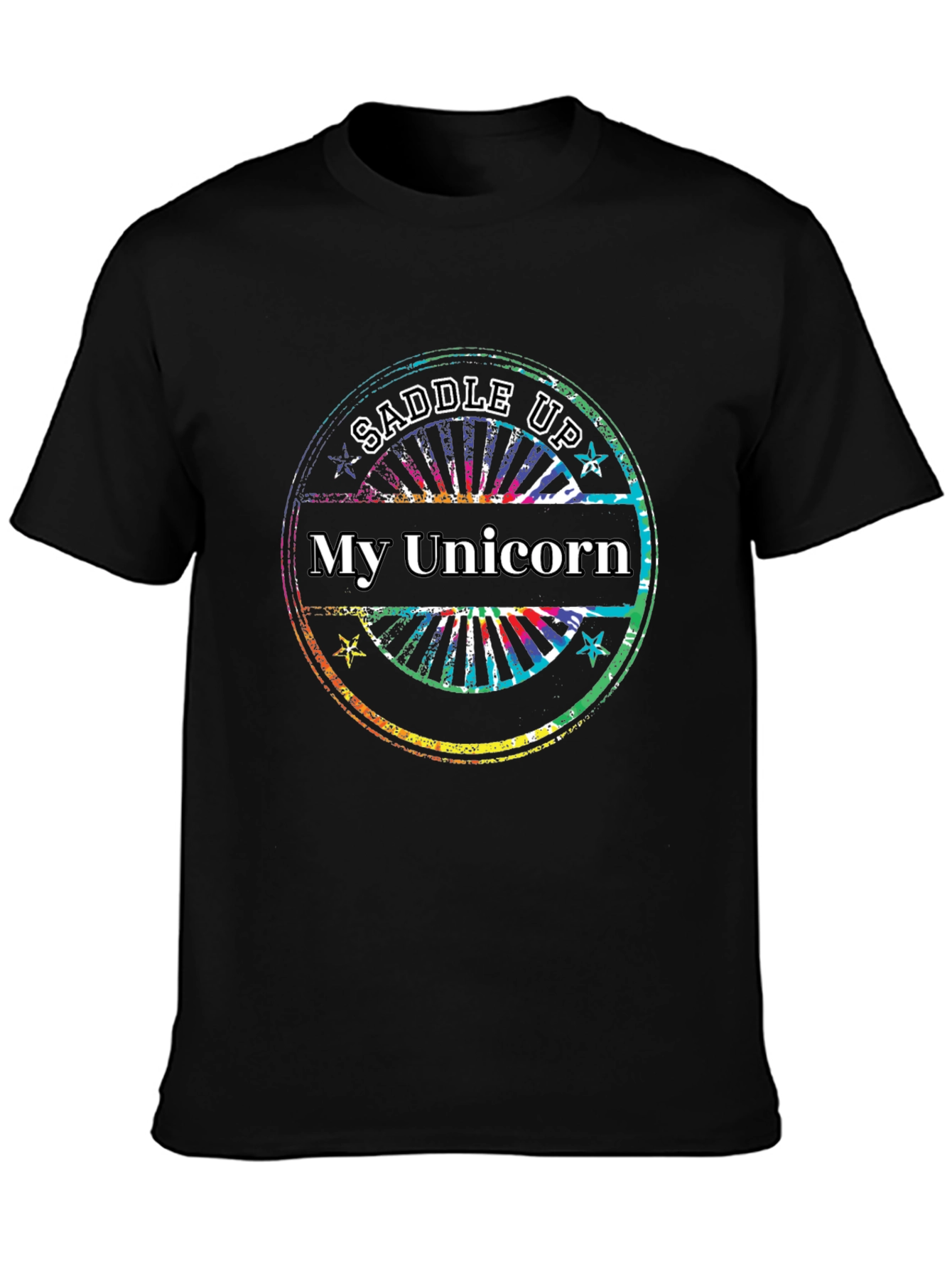 Saddle Up My Unicorn Black T-Shirt