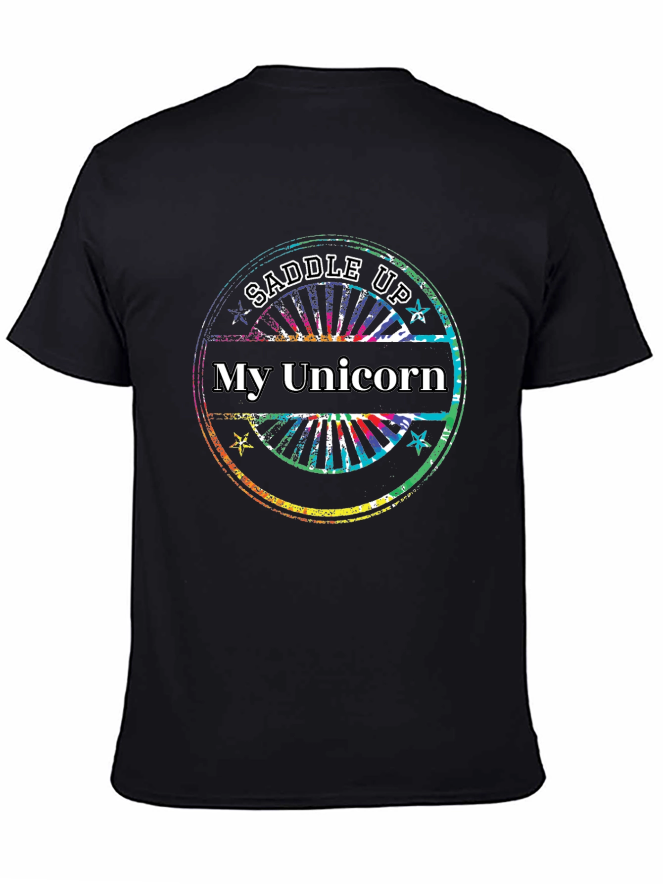 Saddle Up My Unicorn Black T-Shirt