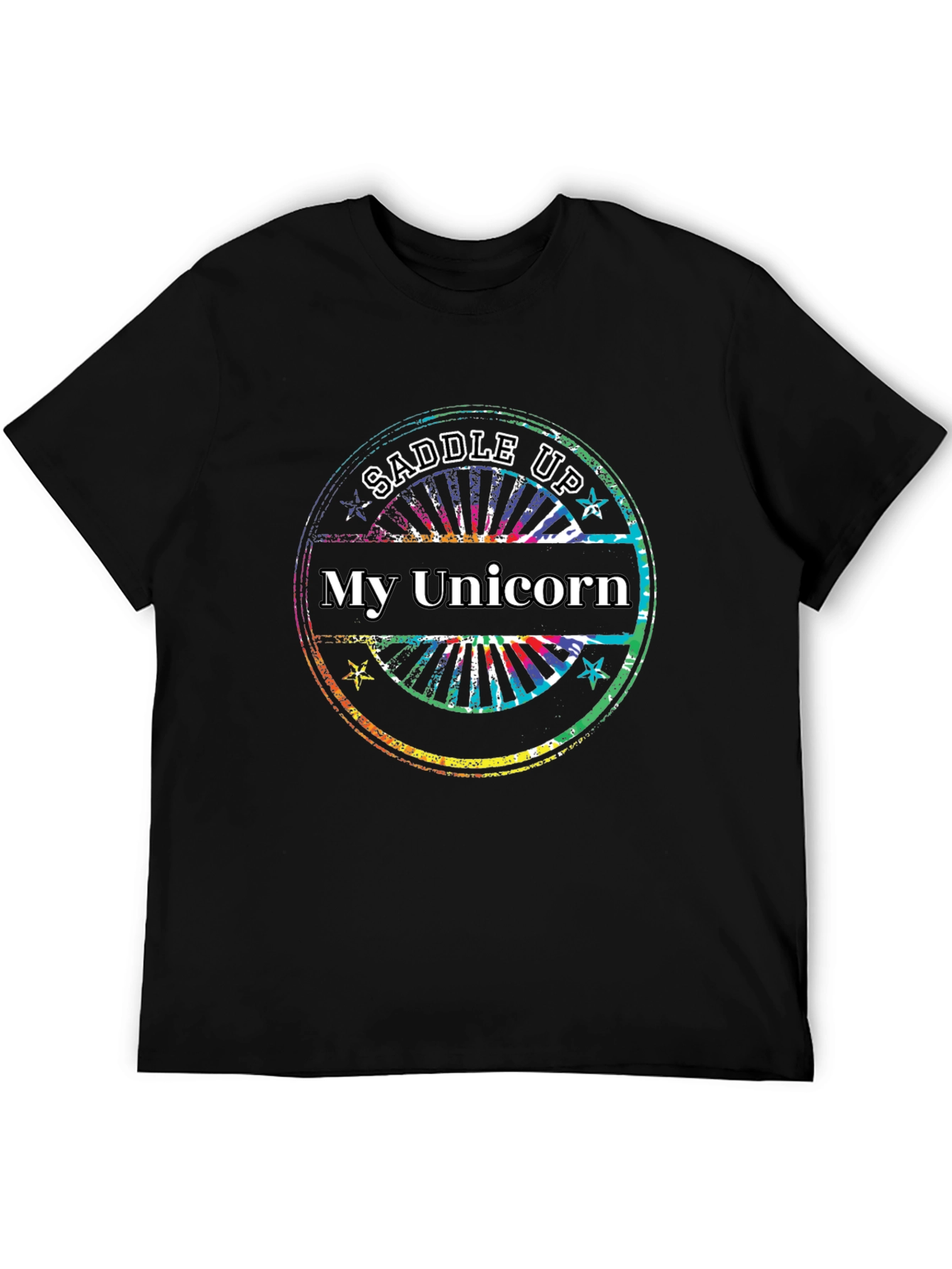 Saddle Up My Unicorn Black T-Shirt