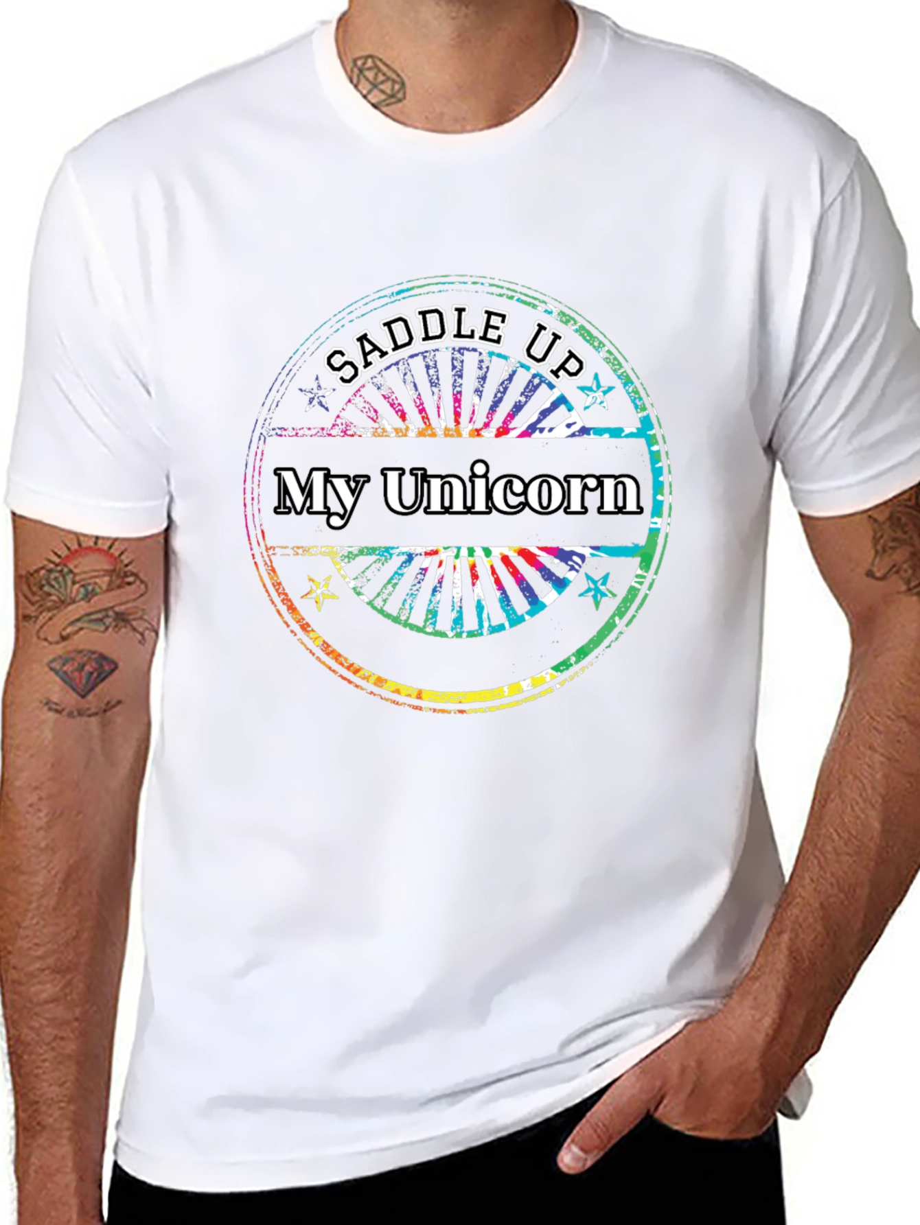 Saddle Up My Unicorn Black T-Shirt