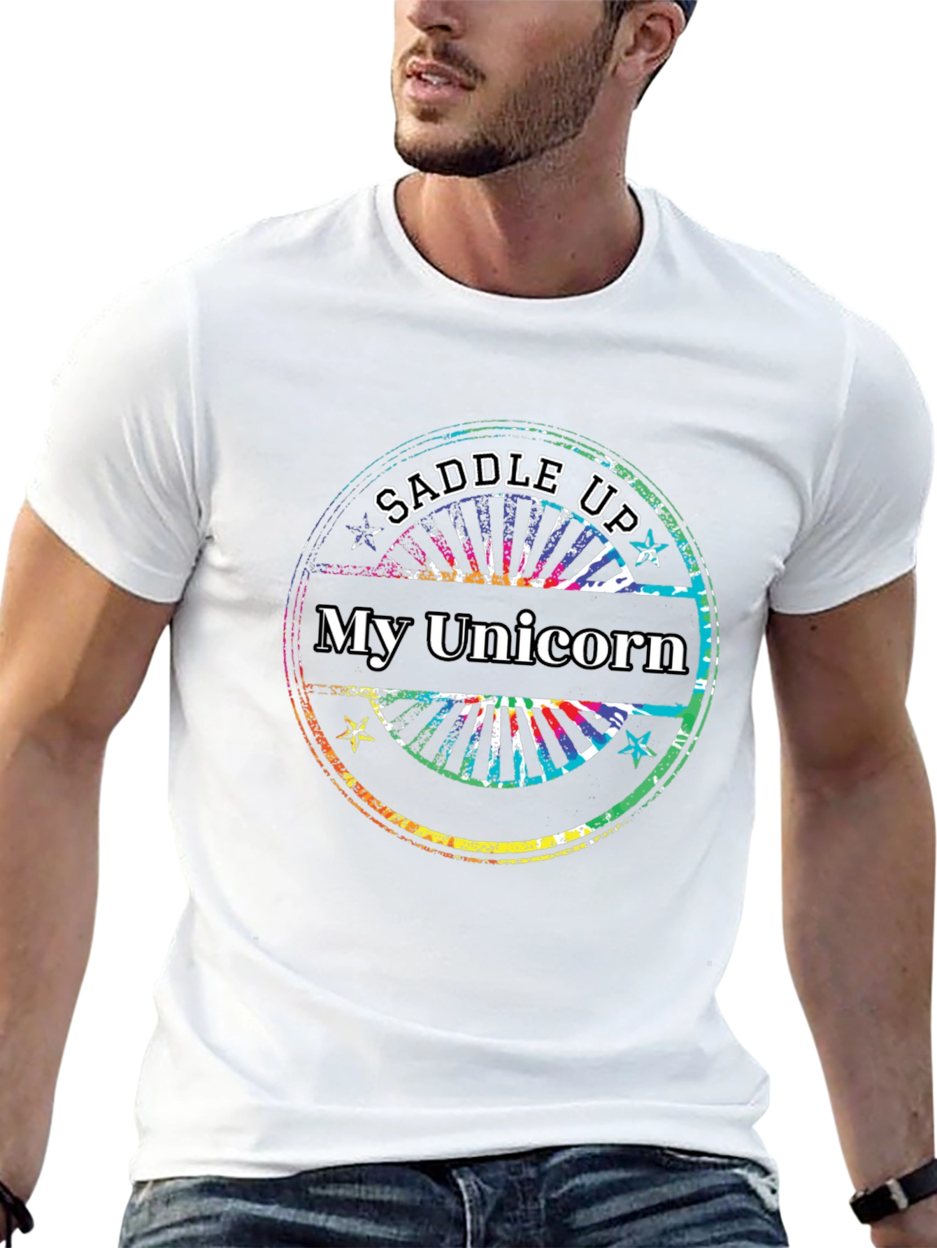 Saddle Up My Unicorn Black T-Shirt