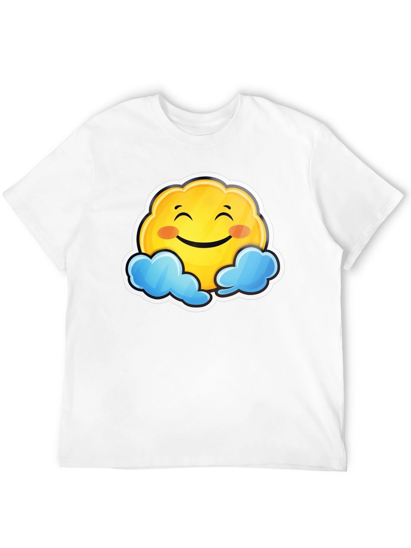Happy Cloud Graphic Black T-Shirt