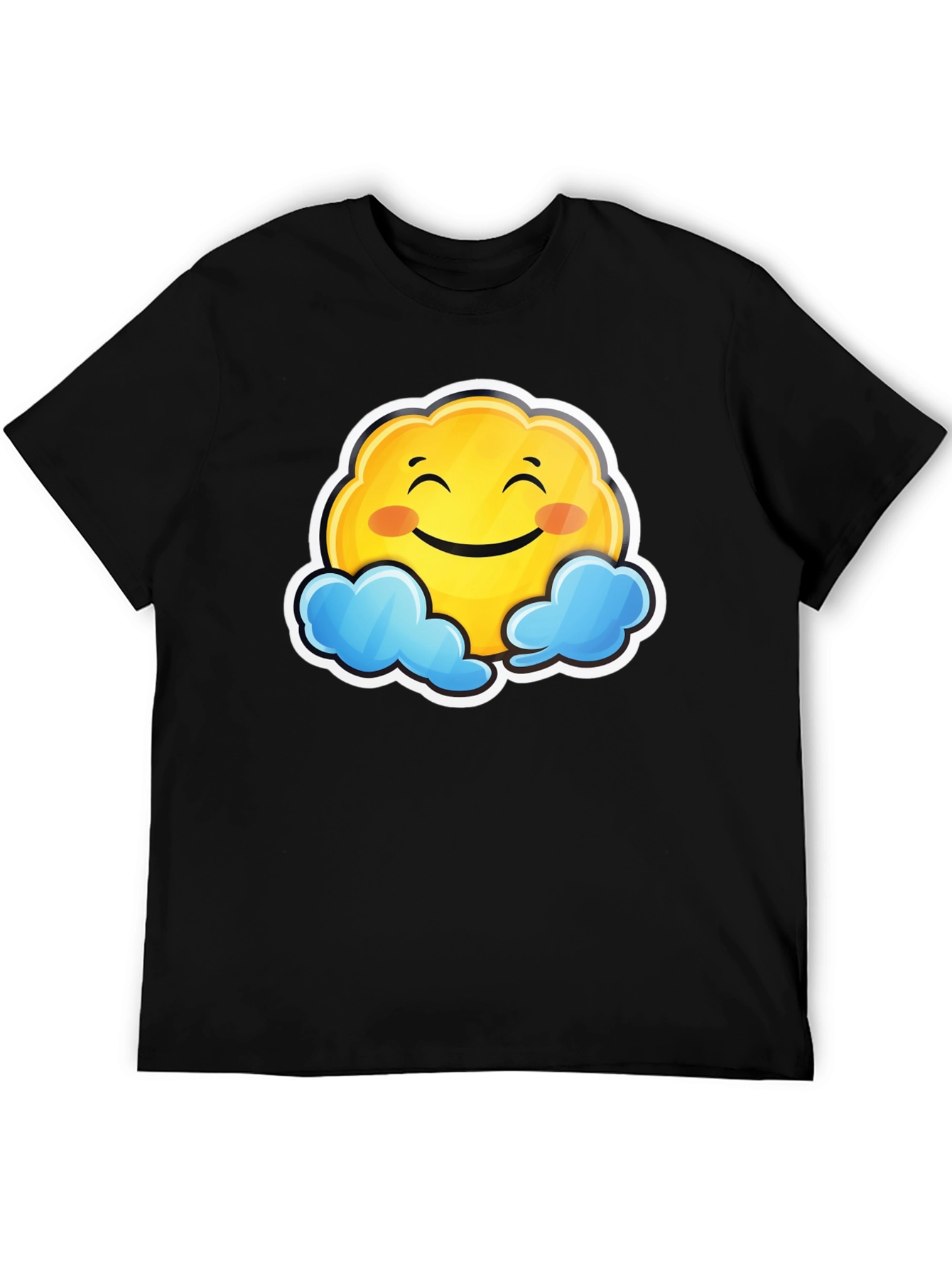 Happy Cloud Graphic Black T-Shirt