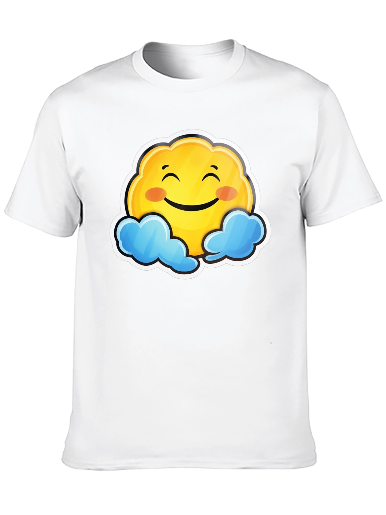 Happy Cloud Graphic Black T-Shirt