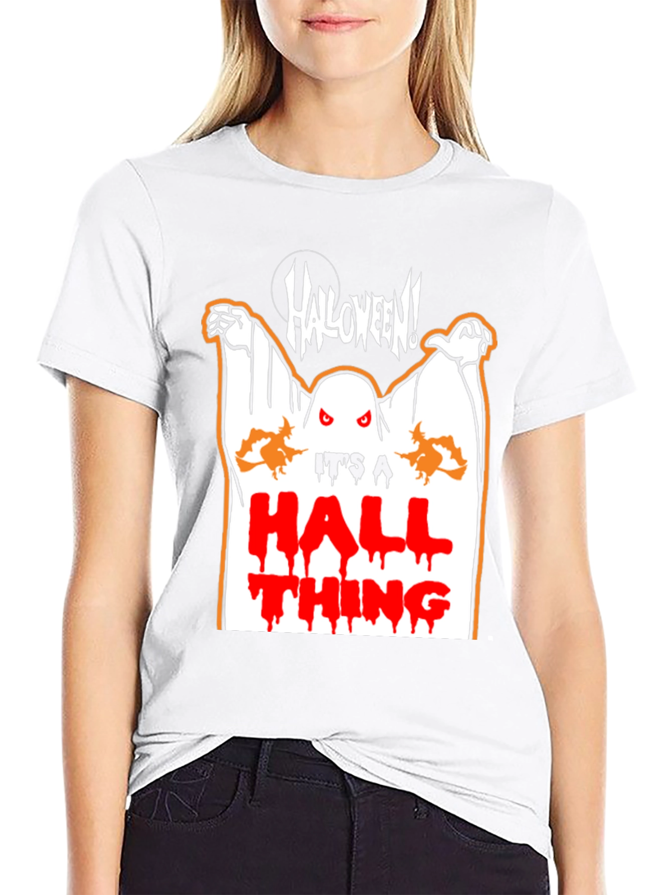 Halloween Ghost Graphic Black T-Shirt