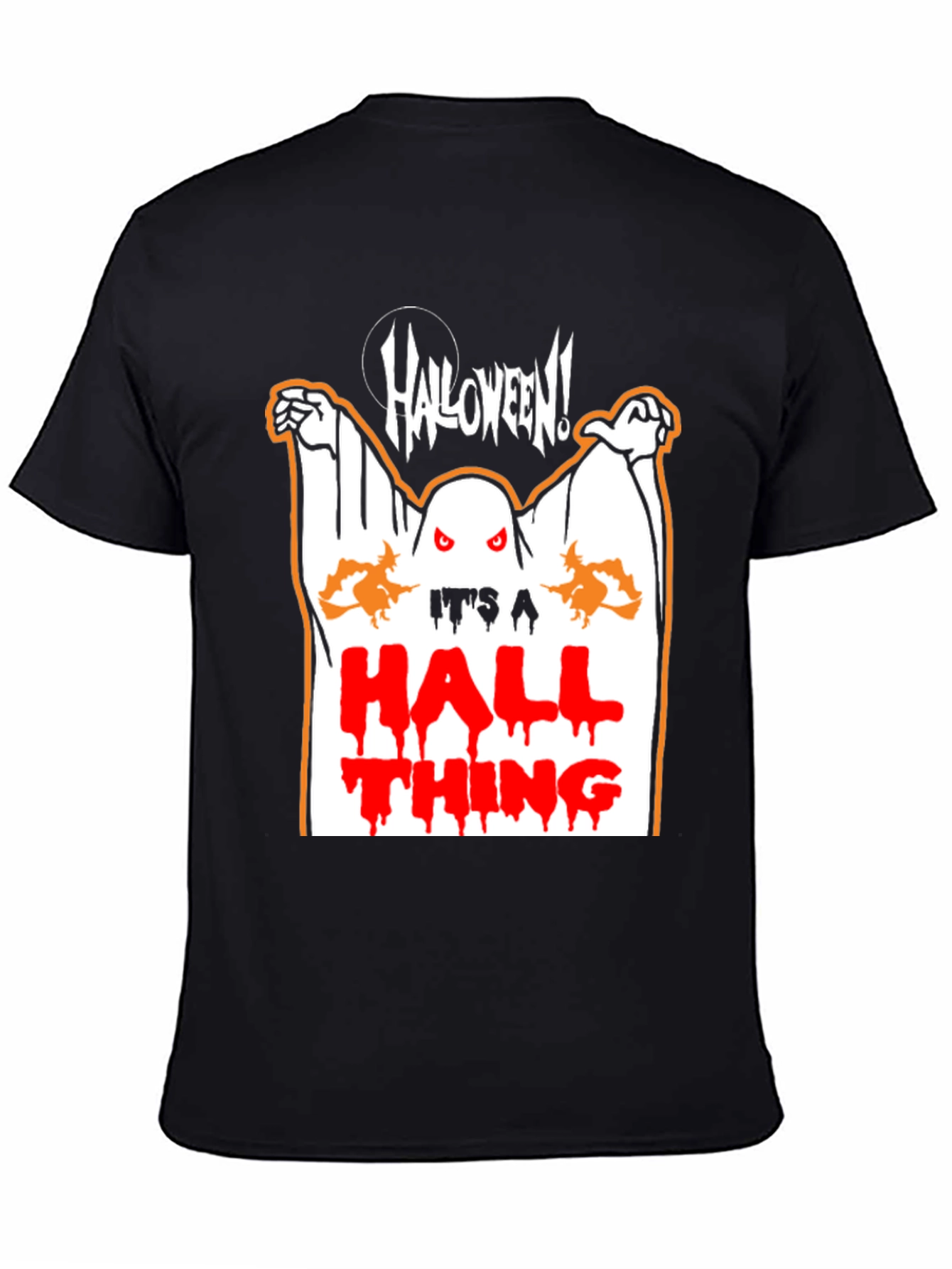 Halloween Ghost Graphic Black T-Shirt