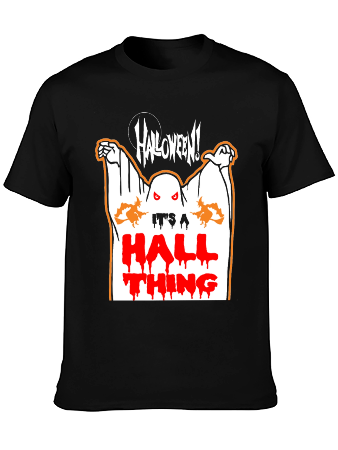 Halloween Ghost Graphic Black T-Shirt