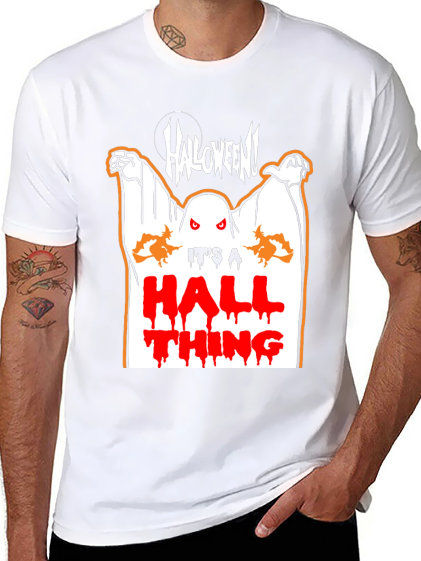 Halloween Ghost Graphic Black T-Shirt
