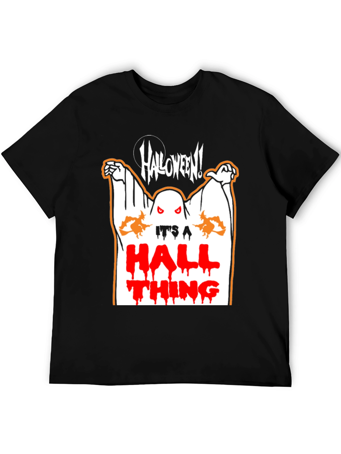Halloween Ghost Graphic Black T-Shirt