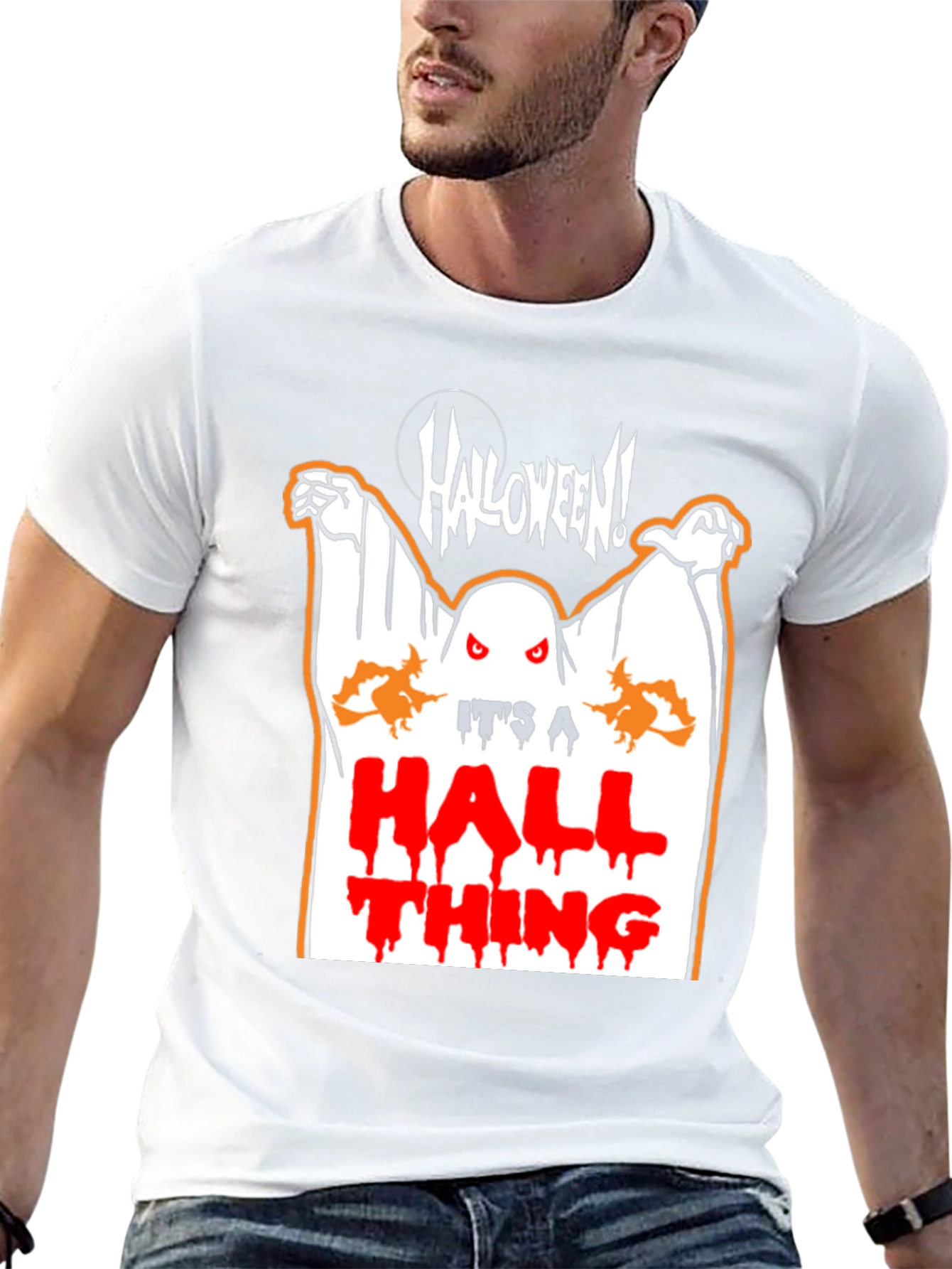Halloween Ghost Graphic Black T-Shirt