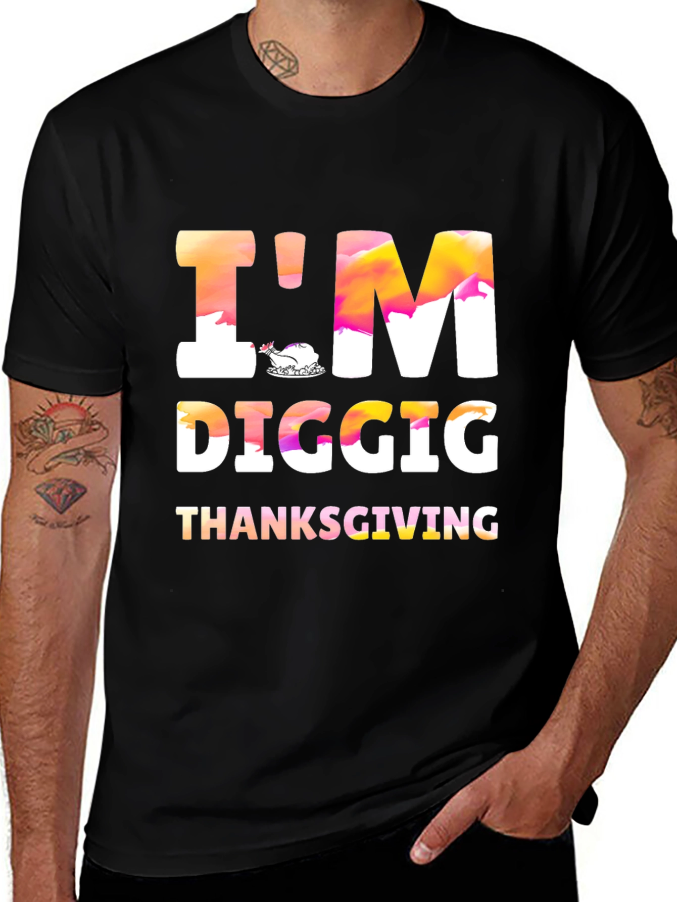 Im Digging Thanksgiving Black Tee