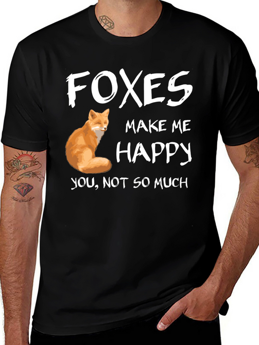 Foxes Make Me Happy Graphic T-Shirt
