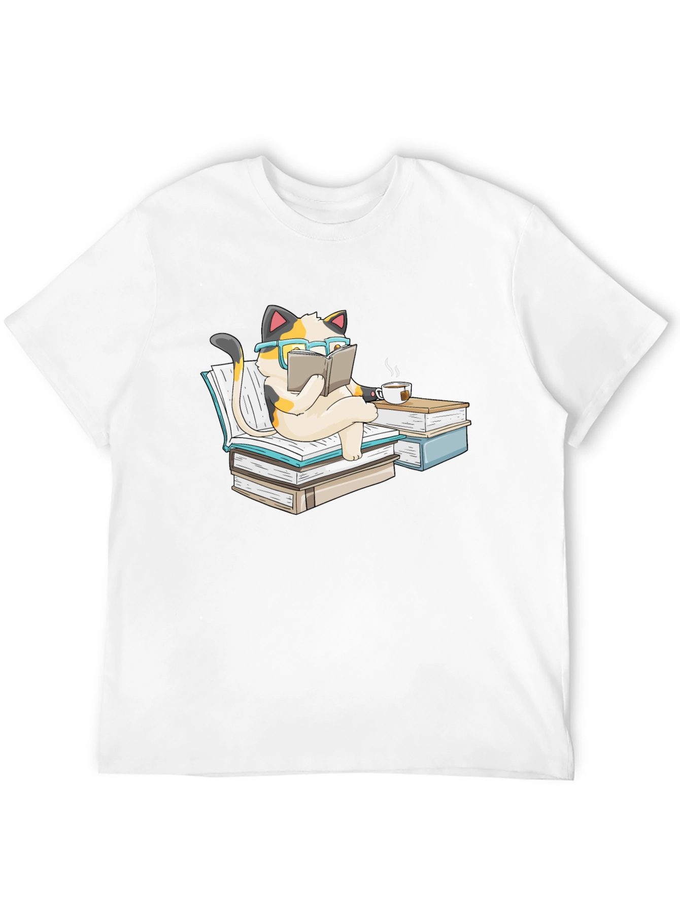 Bookish Cat T-Shirt: Reading Cat with Glasses Tee