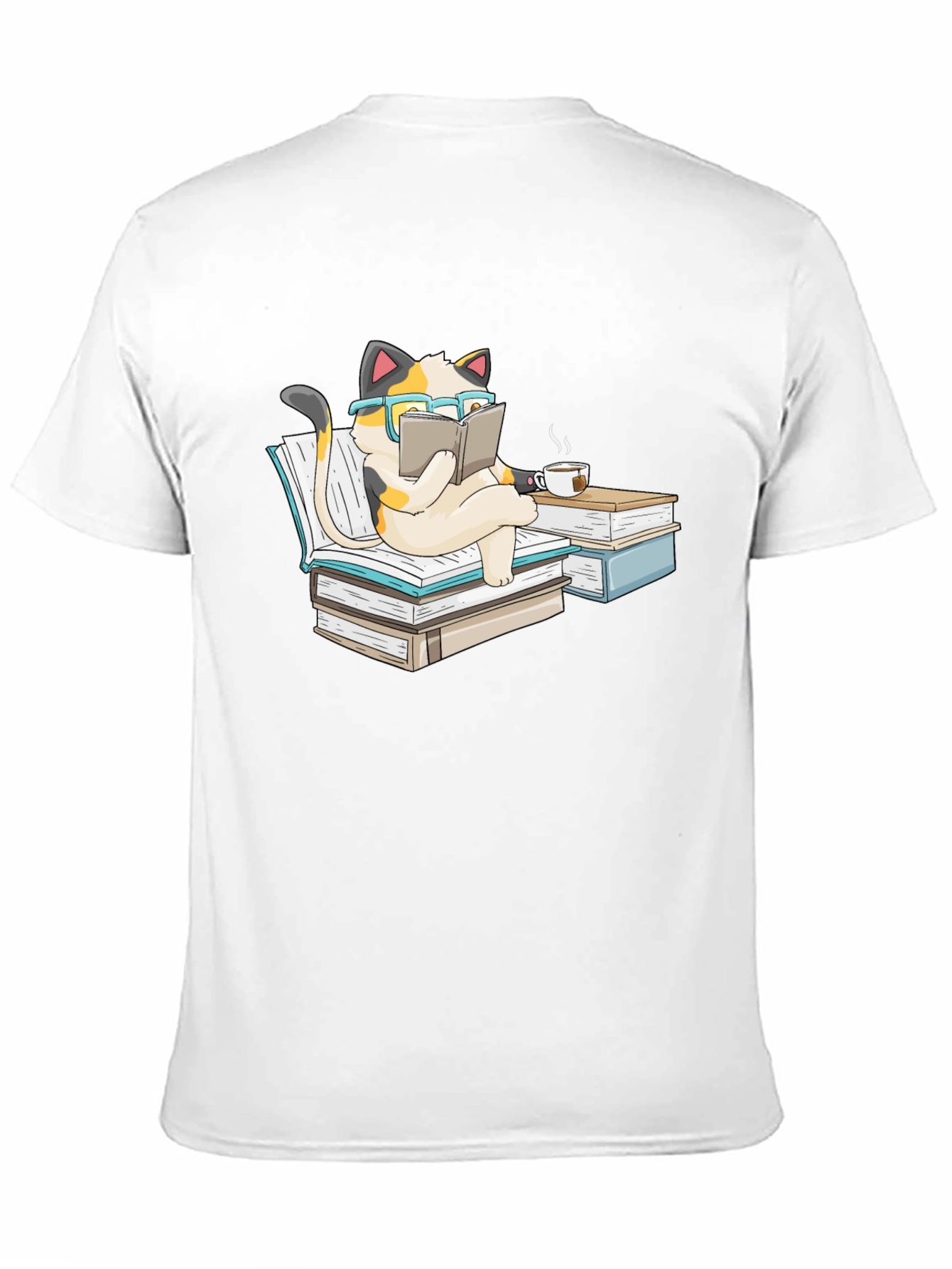 Bookish Cat T-Shirt: Reading Cat with Glasses Tee