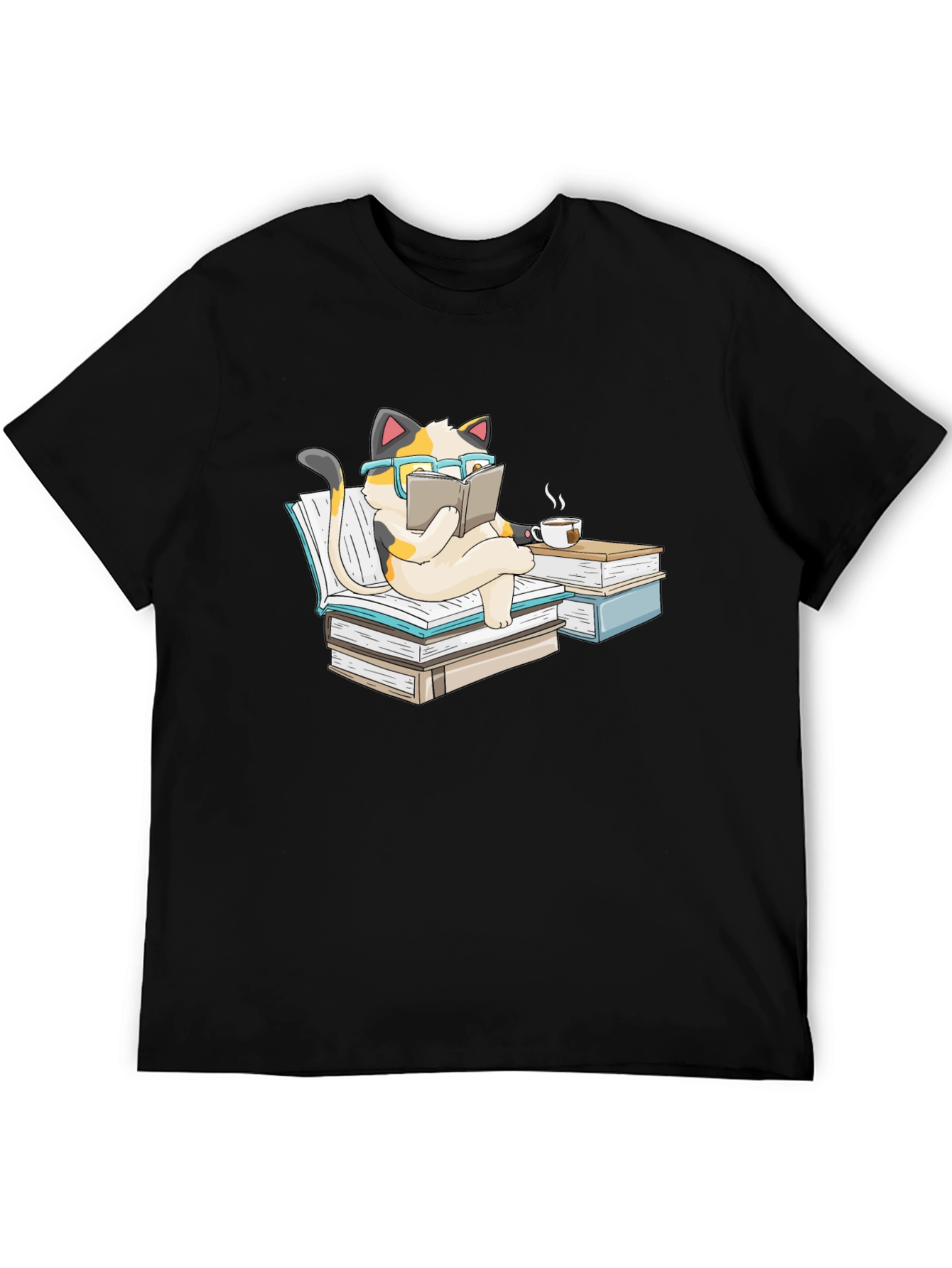 Bookish Cat T-Shirt: Reading Cat with Glasses Tee