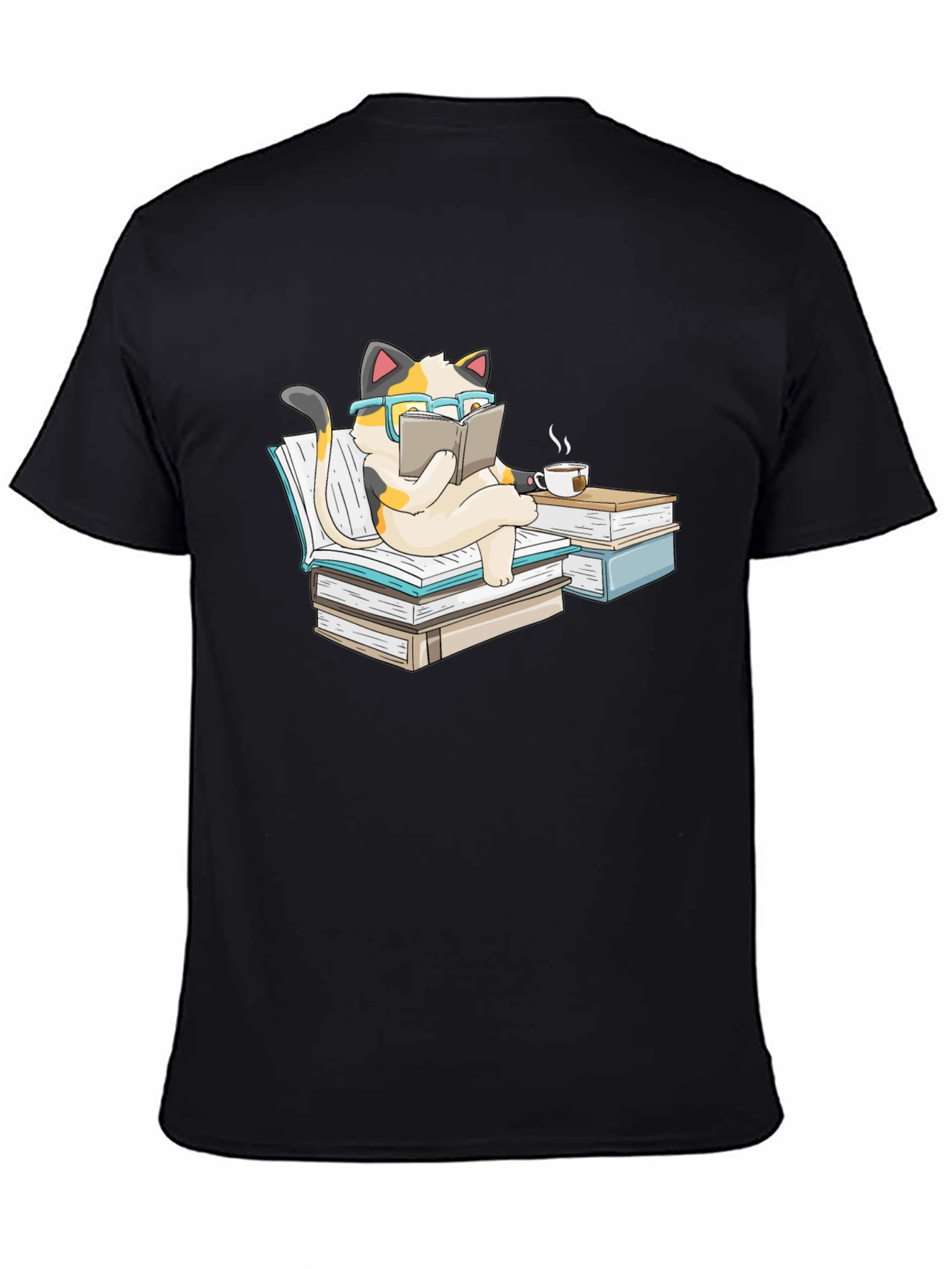 Bookish Cat T-Shirt: Reading Cat with Glasses Tee