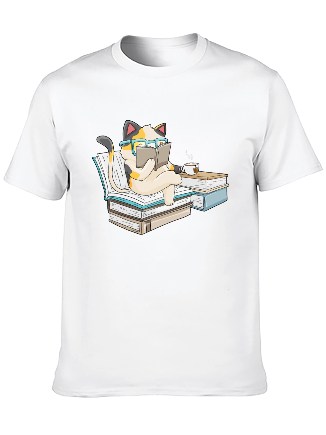 Bookish Cat T-Shirt: Reading Cat with Glasses Tee