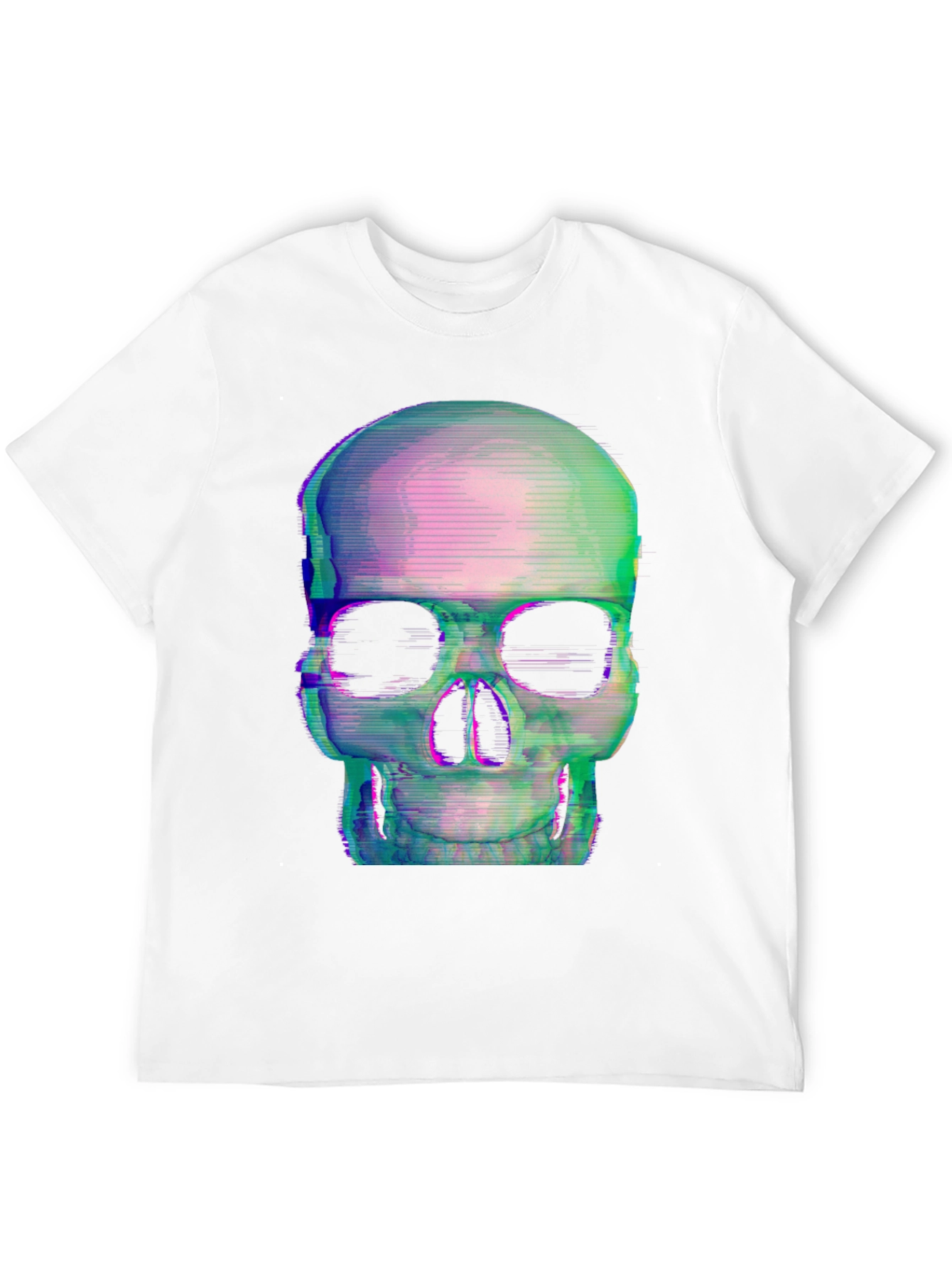 Glitch Skull Black T-Shirt - Edgy Graphic Tee
