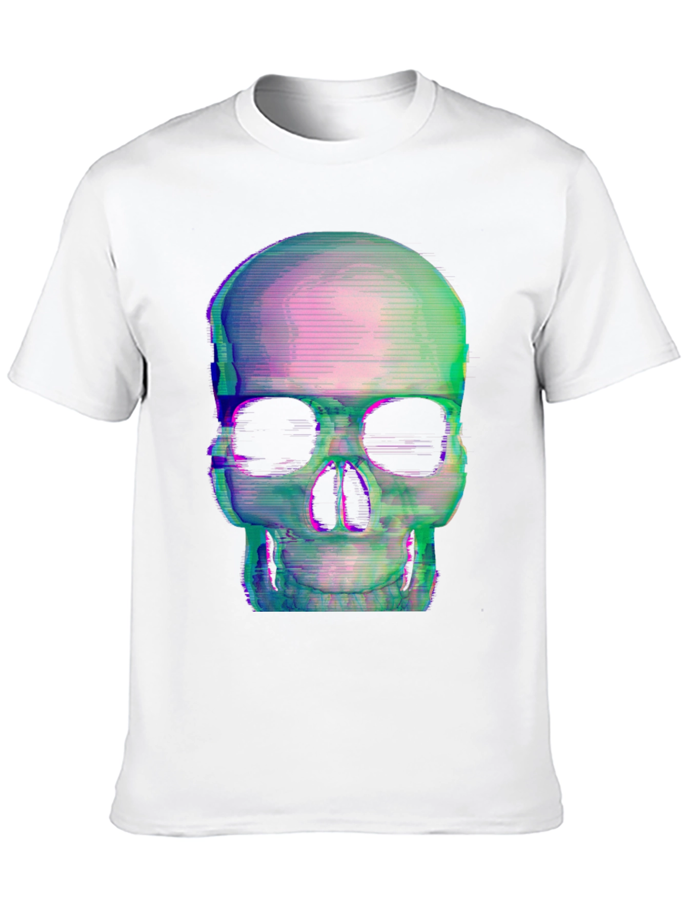 Glitch Skull Black T-Shirt - Edgy Graphic Tee