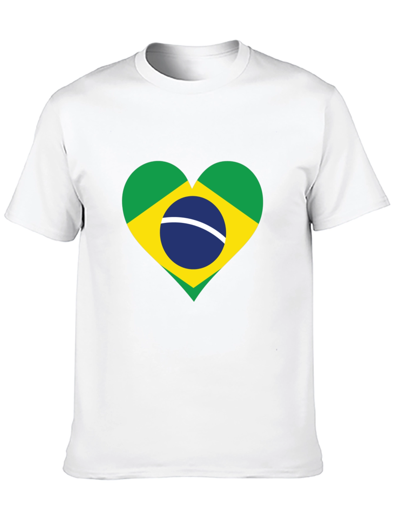 Brazil Flag Heart Graphic T-Shirt