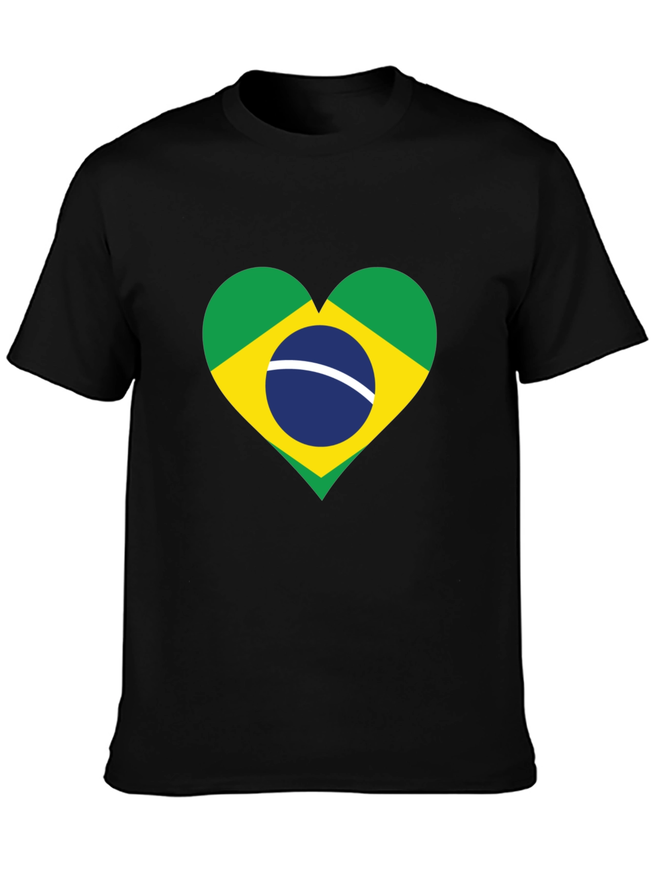 Brazil Flag Heart Graphic T-Shirt