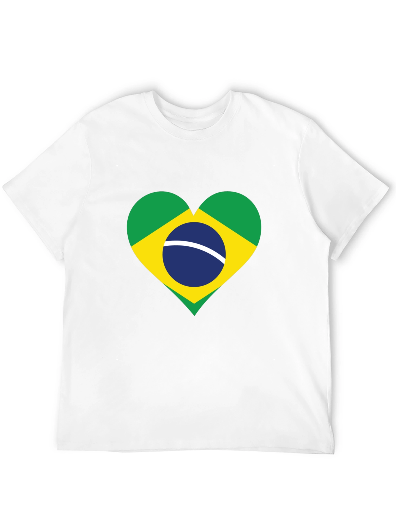 Brazil Flag Heart Graphic T-Shirt