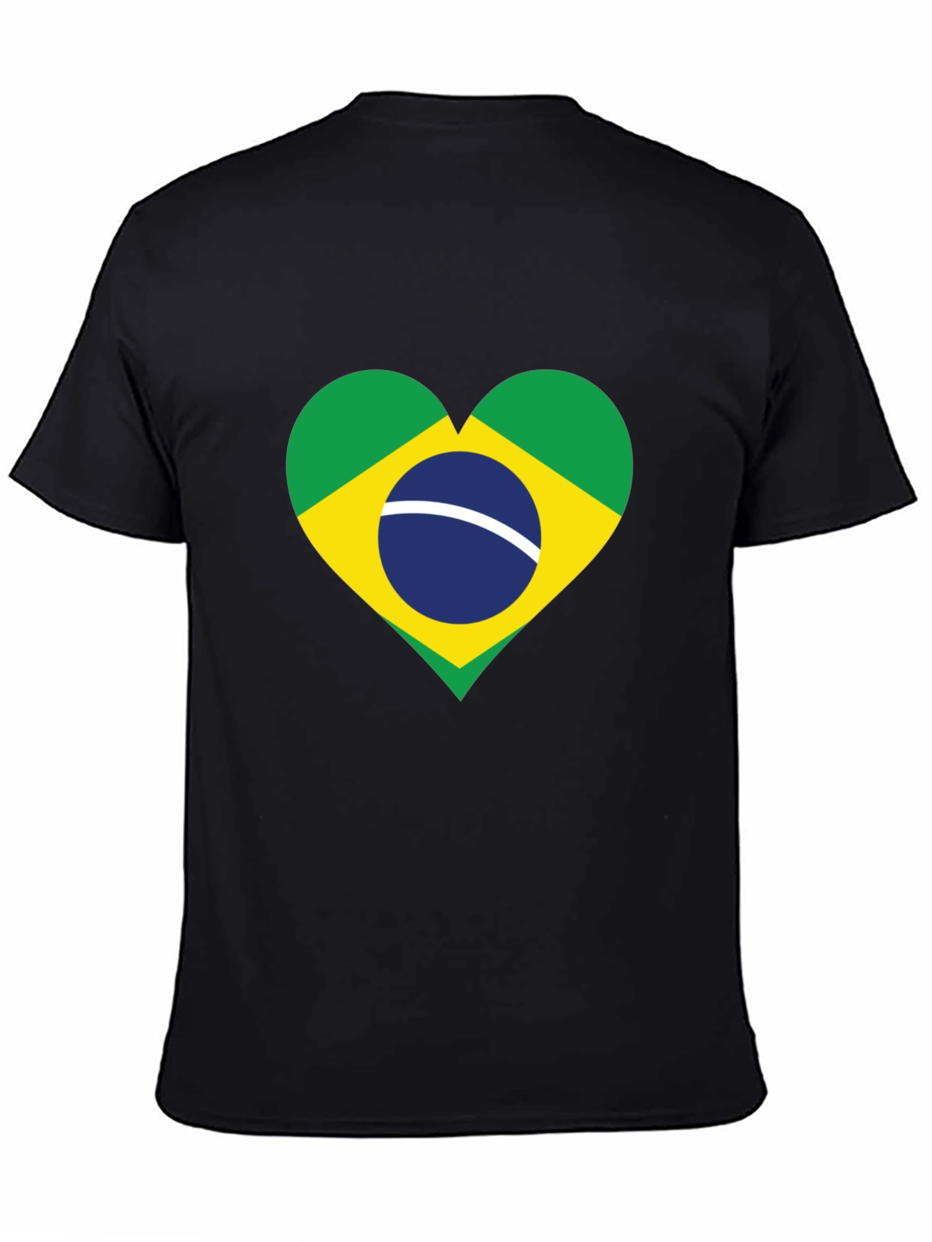 Brazil Flag Heart Graphic T-Shirt