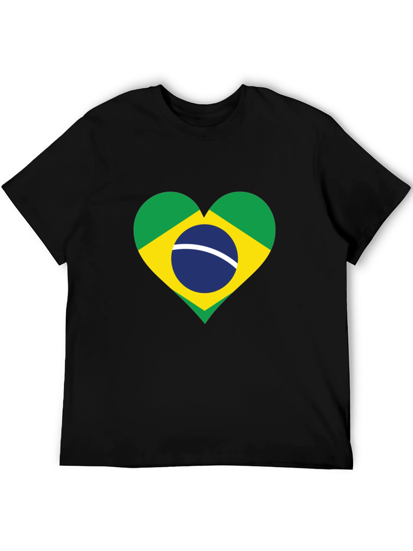 Brazil Flag Heart Graphic T-Shirt