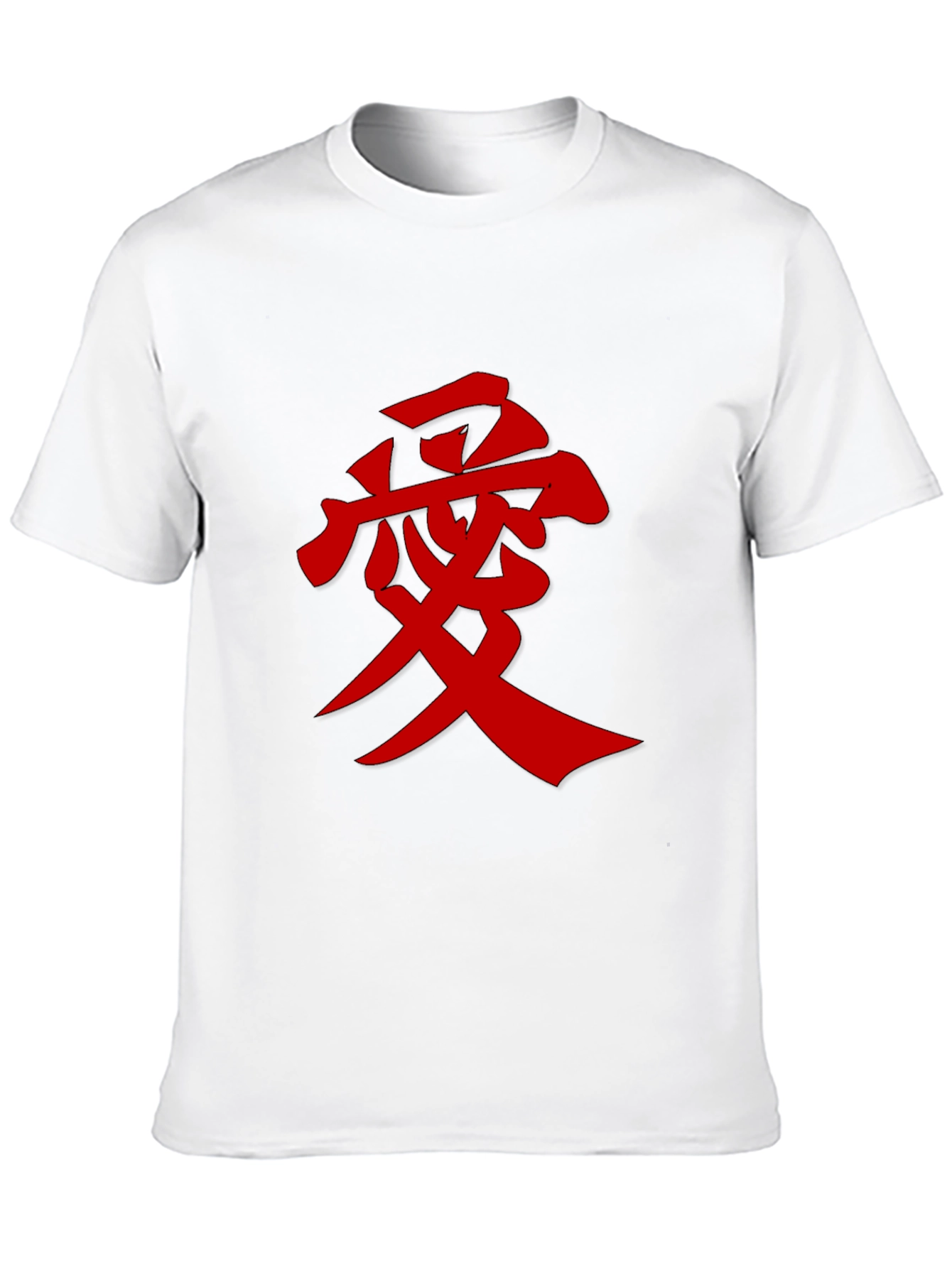 Mens Black T-Shirt with Red Kanji Graphic
