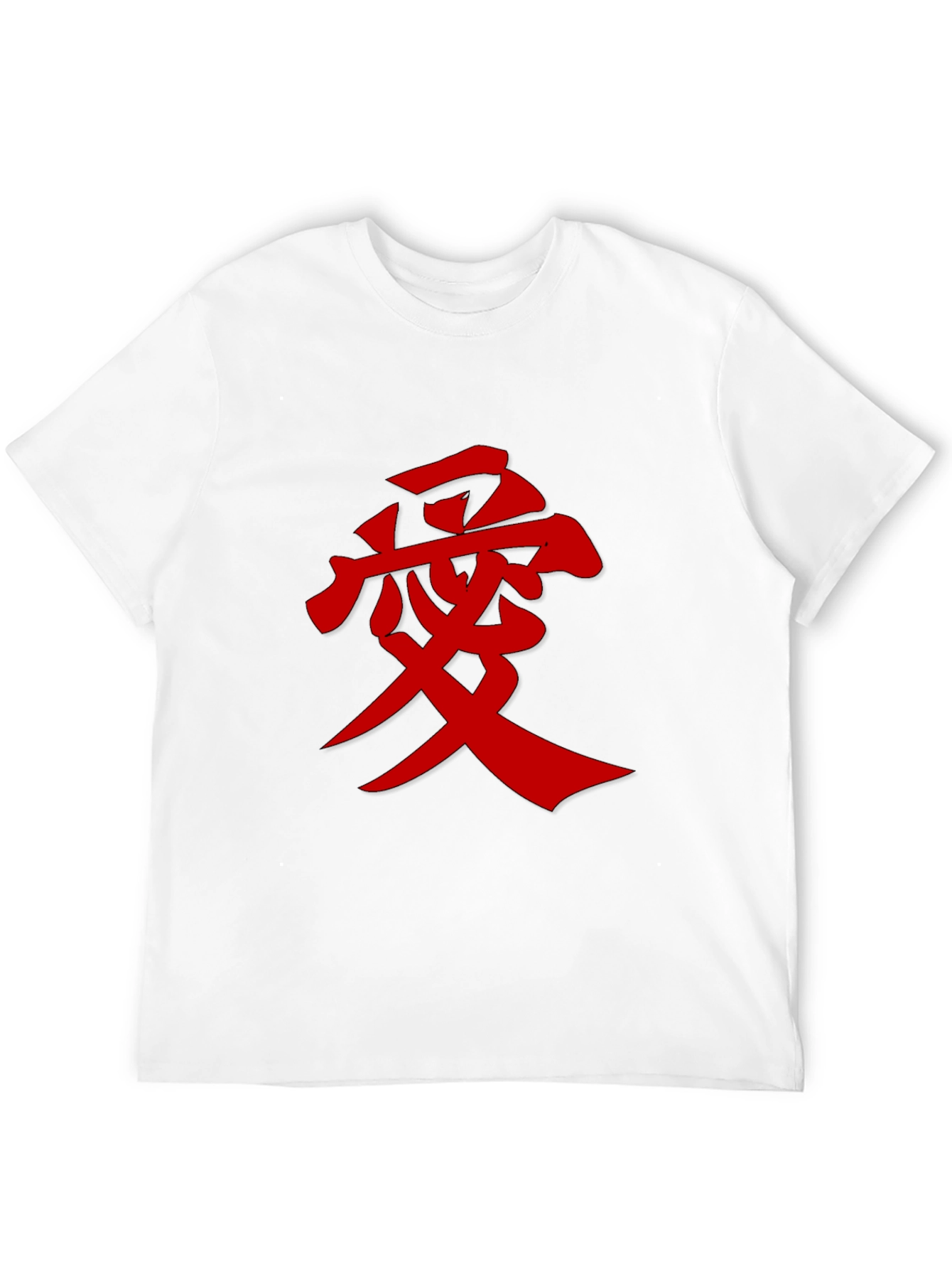 Mens Black T-Shirt with Red Kanji Graphic