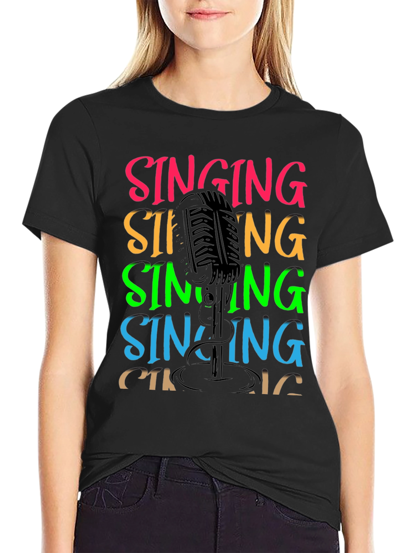 Singing Microphone Graphic T-Shirt