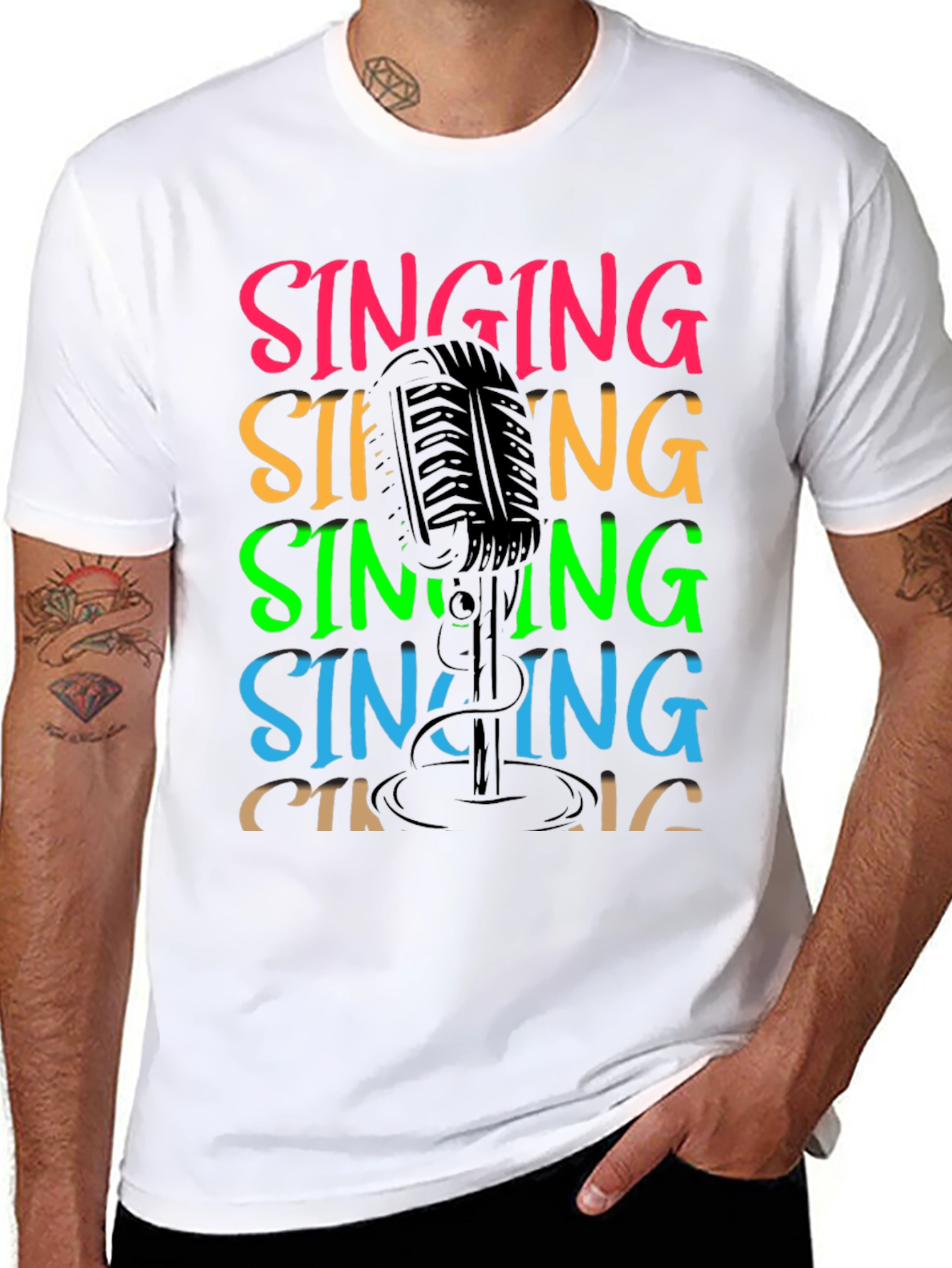 Singing Microphone Graphic T-Shirt