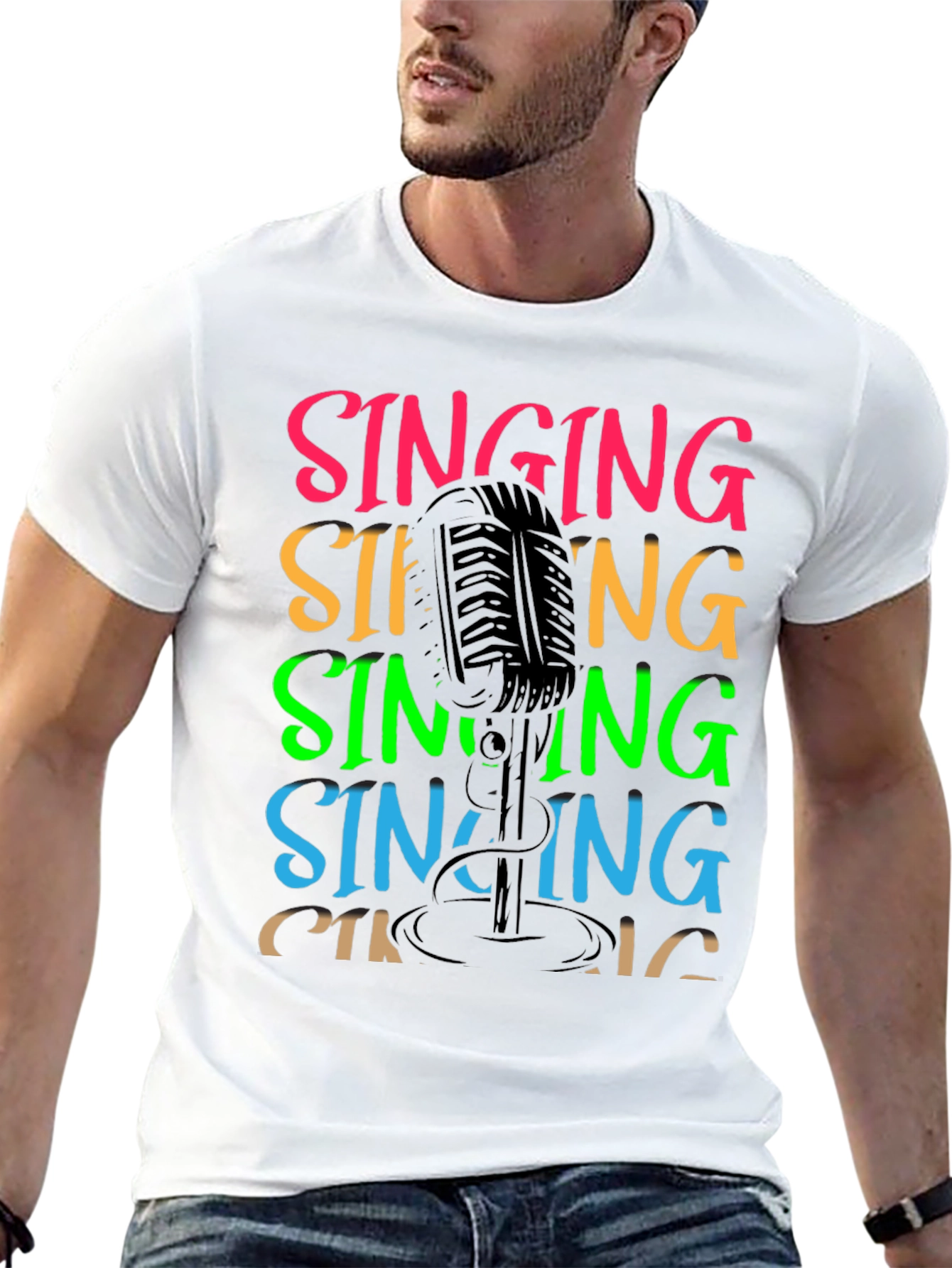 Singing Microphone Graphic T-Shirt