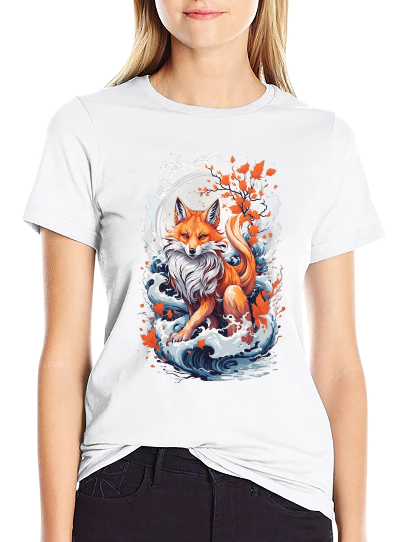 Fox Moon Wave Graphic Tee