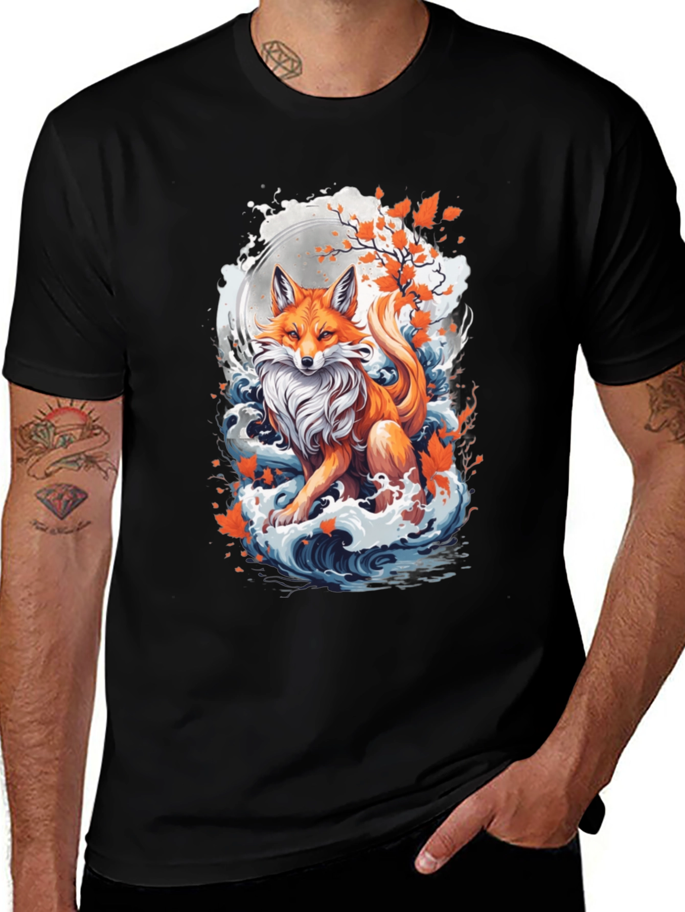 Fox Moon Wave Graphic Tee