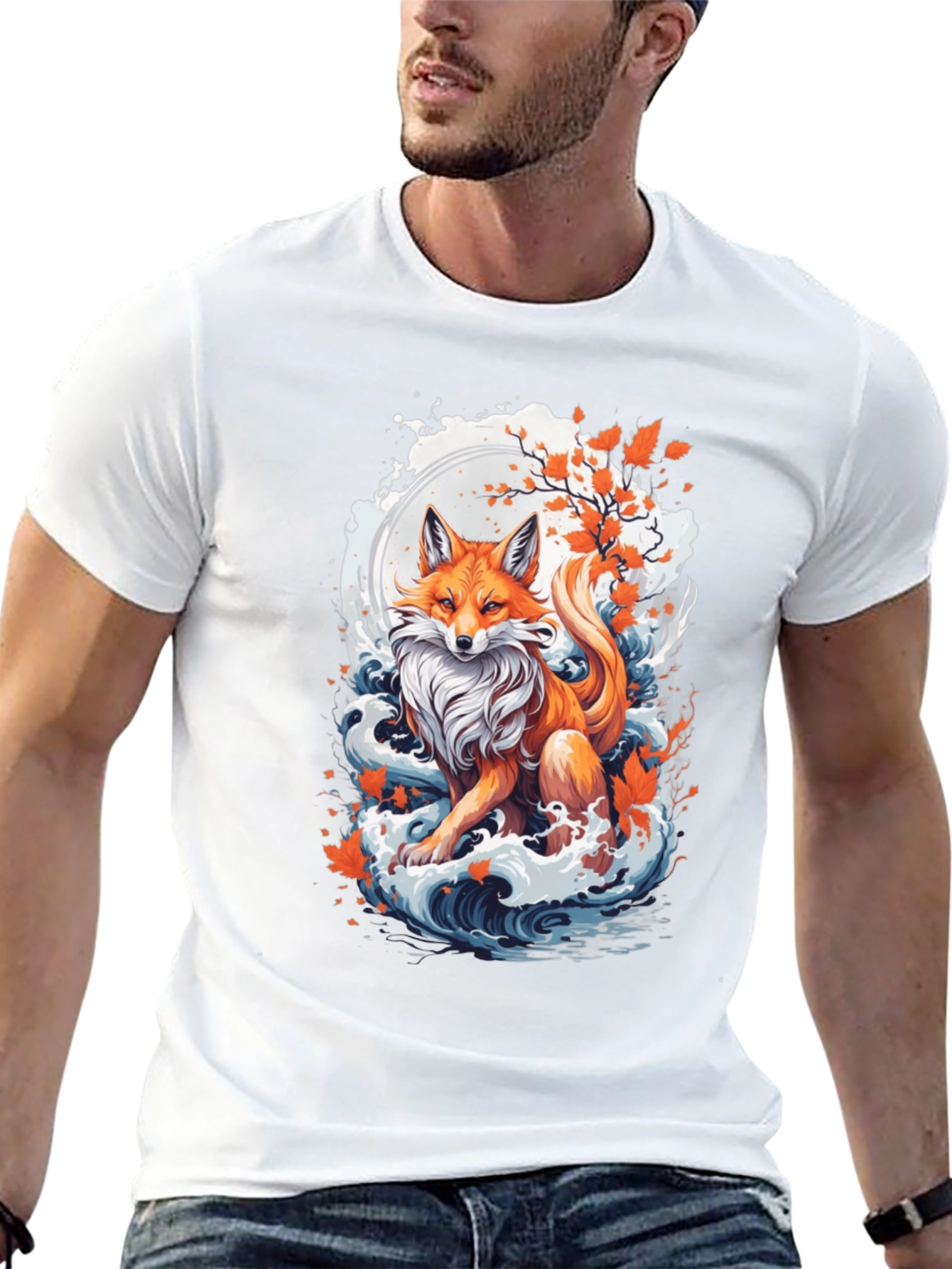 Fox Moon Wave Graphic Tee
